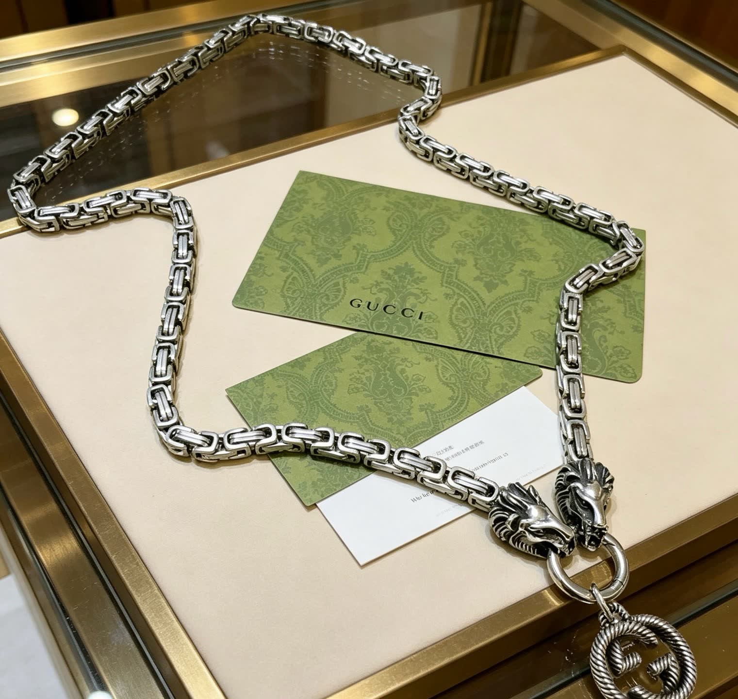 Gucci Silver Chain Necklace with Horse Head Clasp