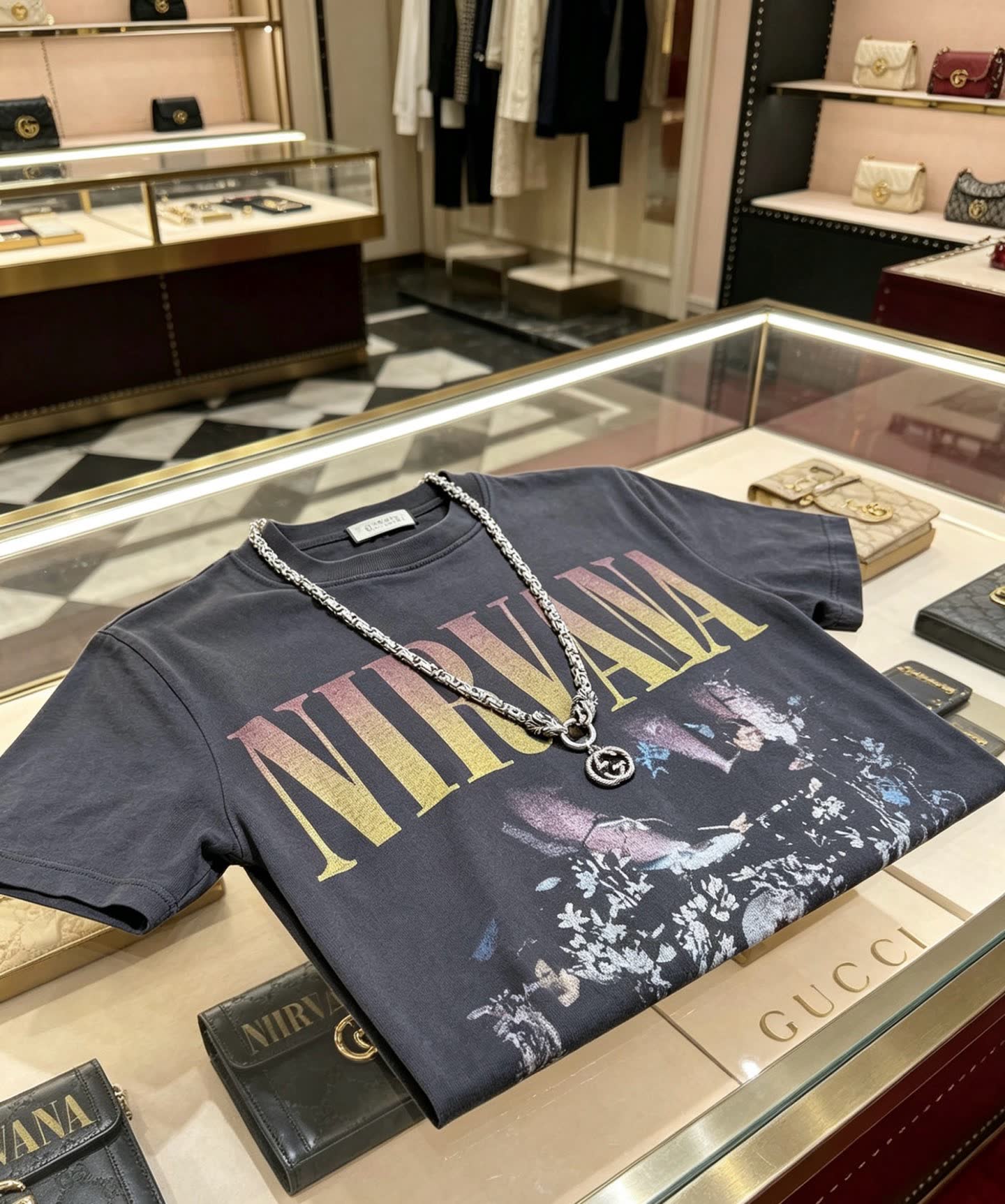 Gucci Silver Chain Necklace with Horse Head Clasp