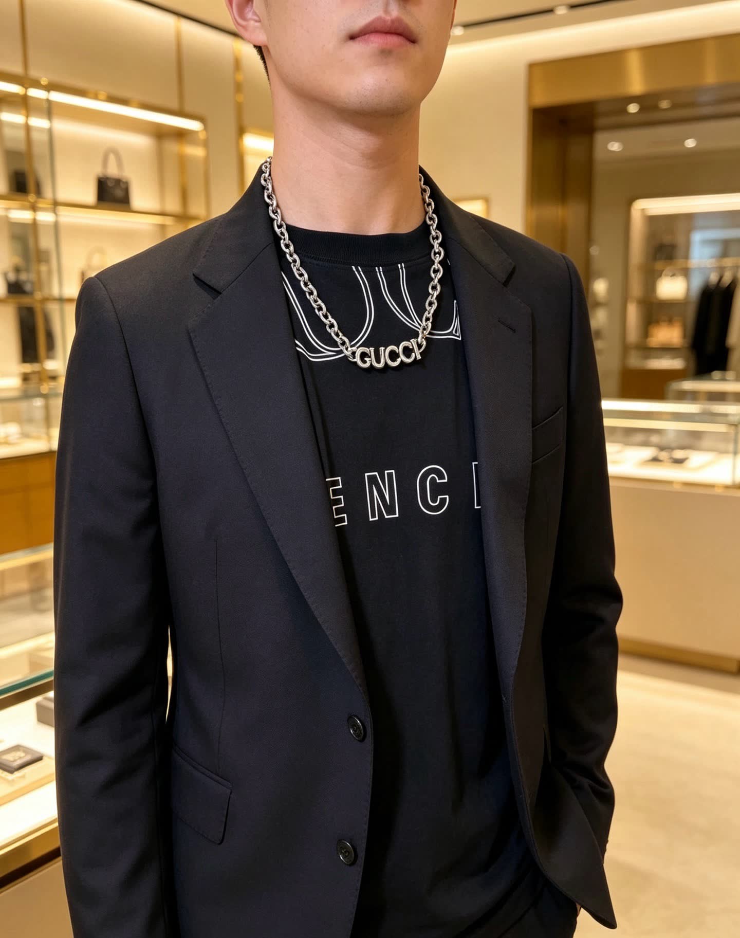 Gucci Silver Logo Necklace