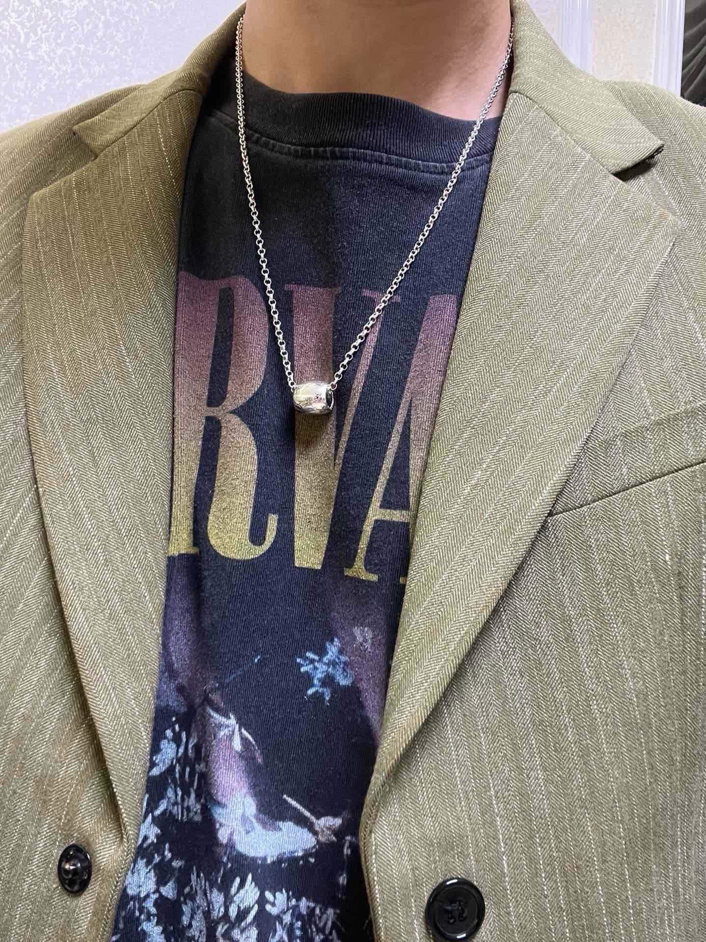 Gucci Silver Chain with Interlocking G Pendant