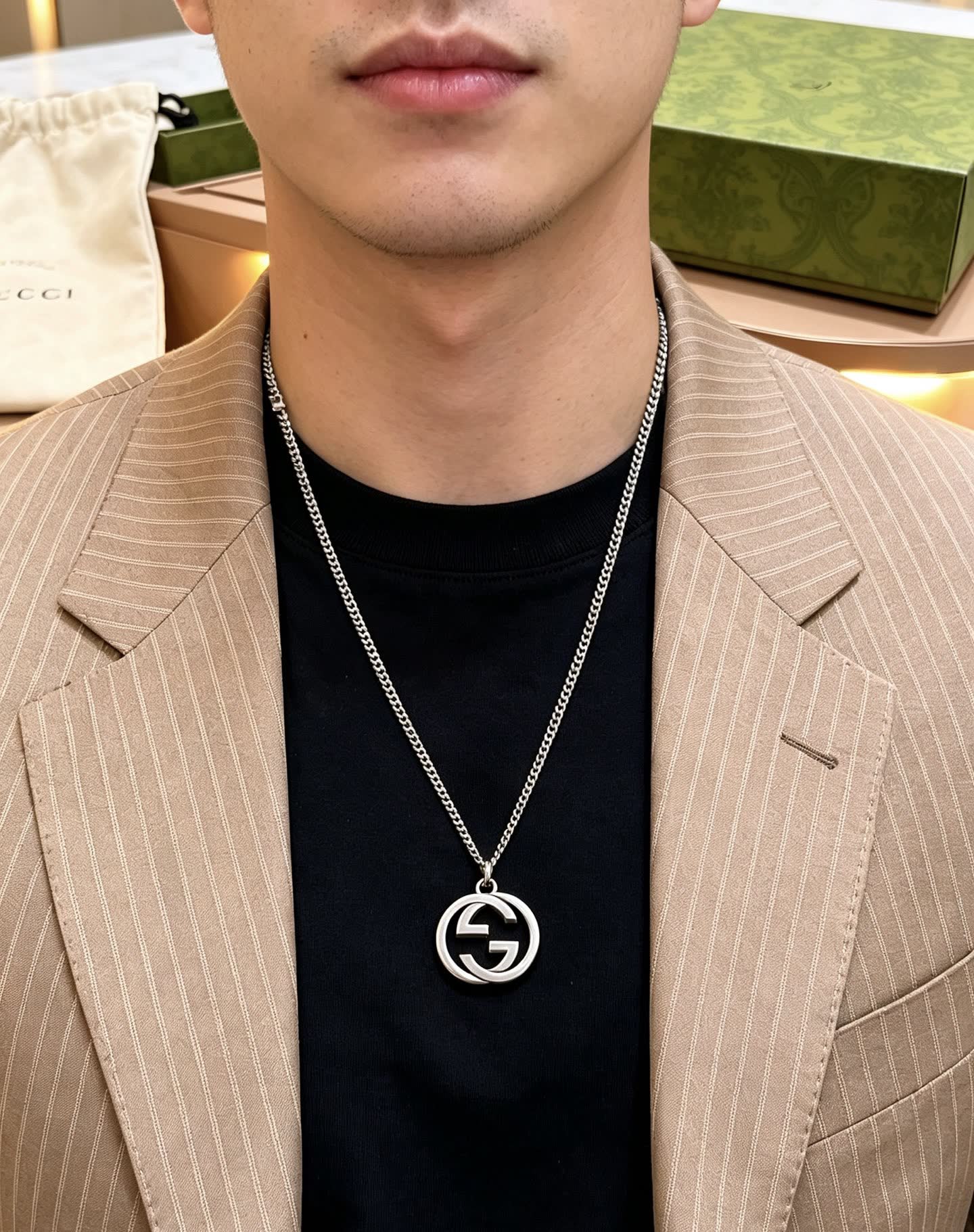 Gucci Silver Interlocking G Necklace