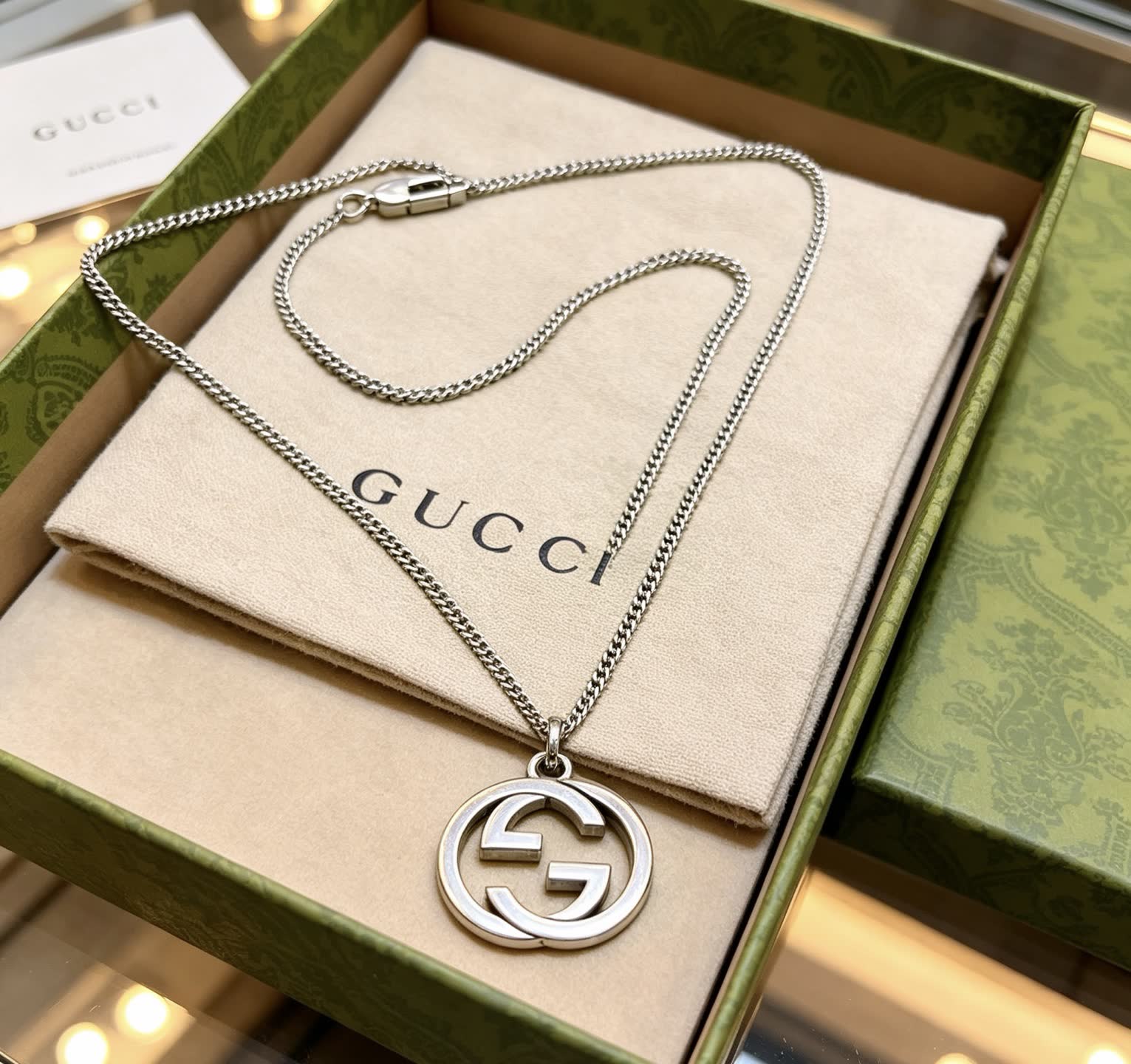 Gucci Silver Interlocking G Necklace