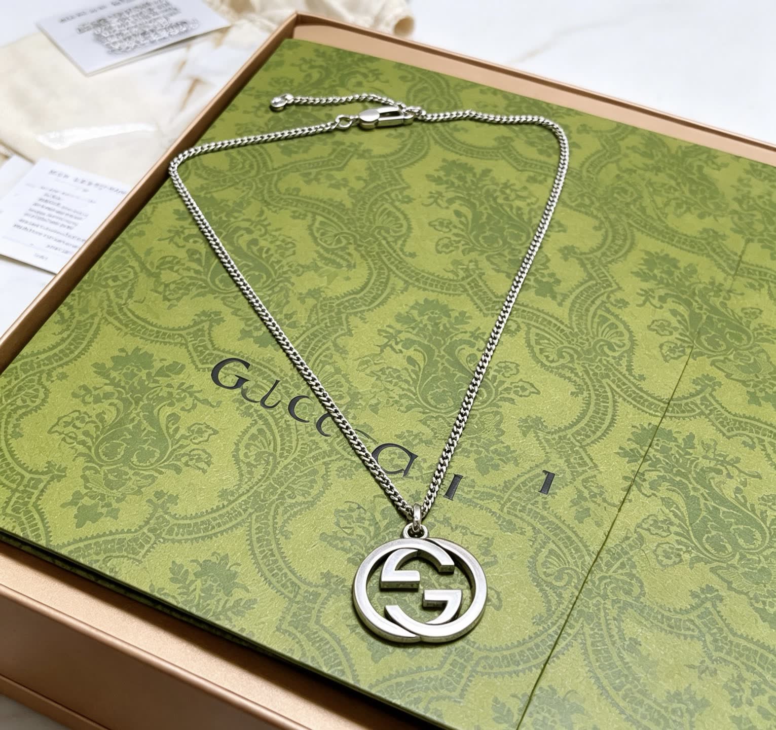 Gucci Silver Interlocking G Necklace