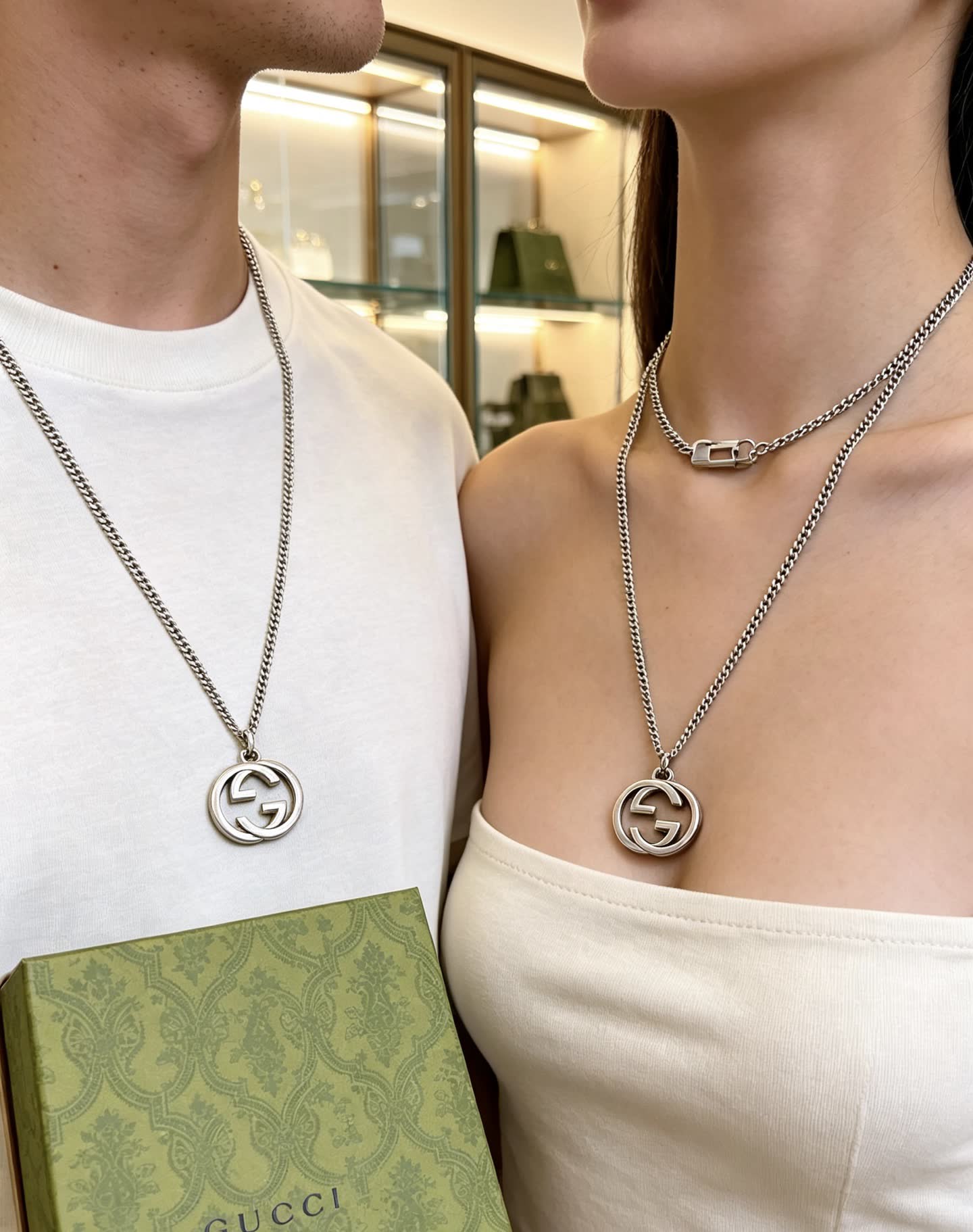 Gucci Silver Interlocking G Necklace