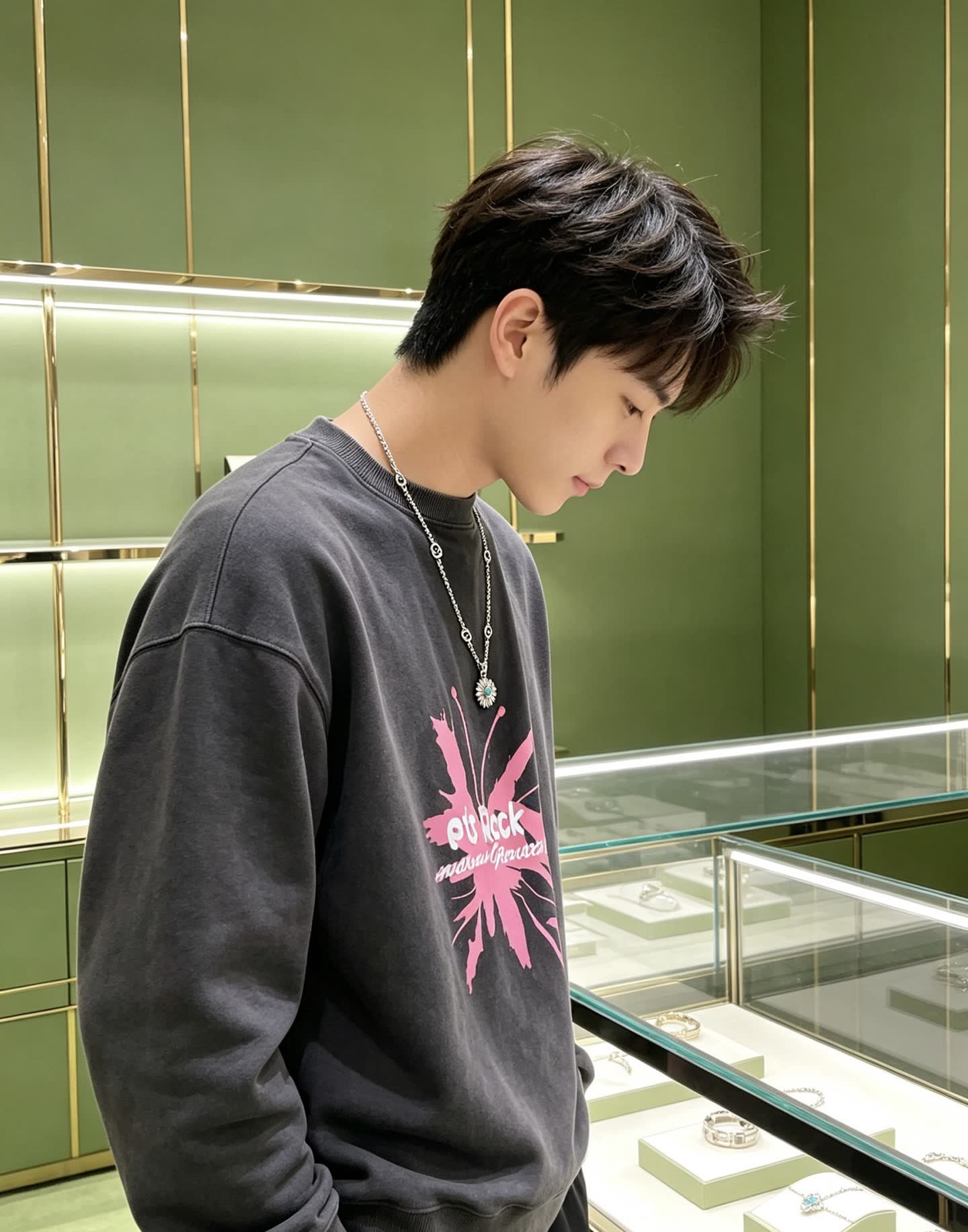 Gucci Silver Chain with Round Pendant