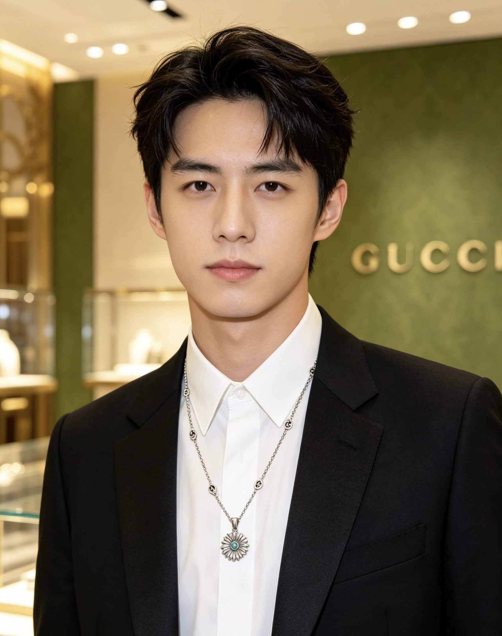 Gucci Silver Chain with Round Pendant