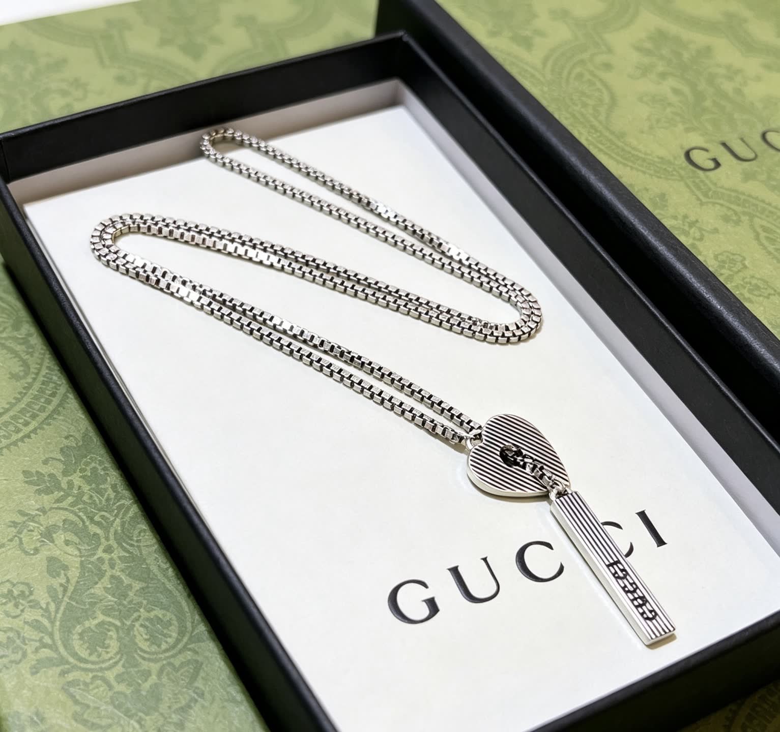 Gucci Silver Key Pendant Necklace