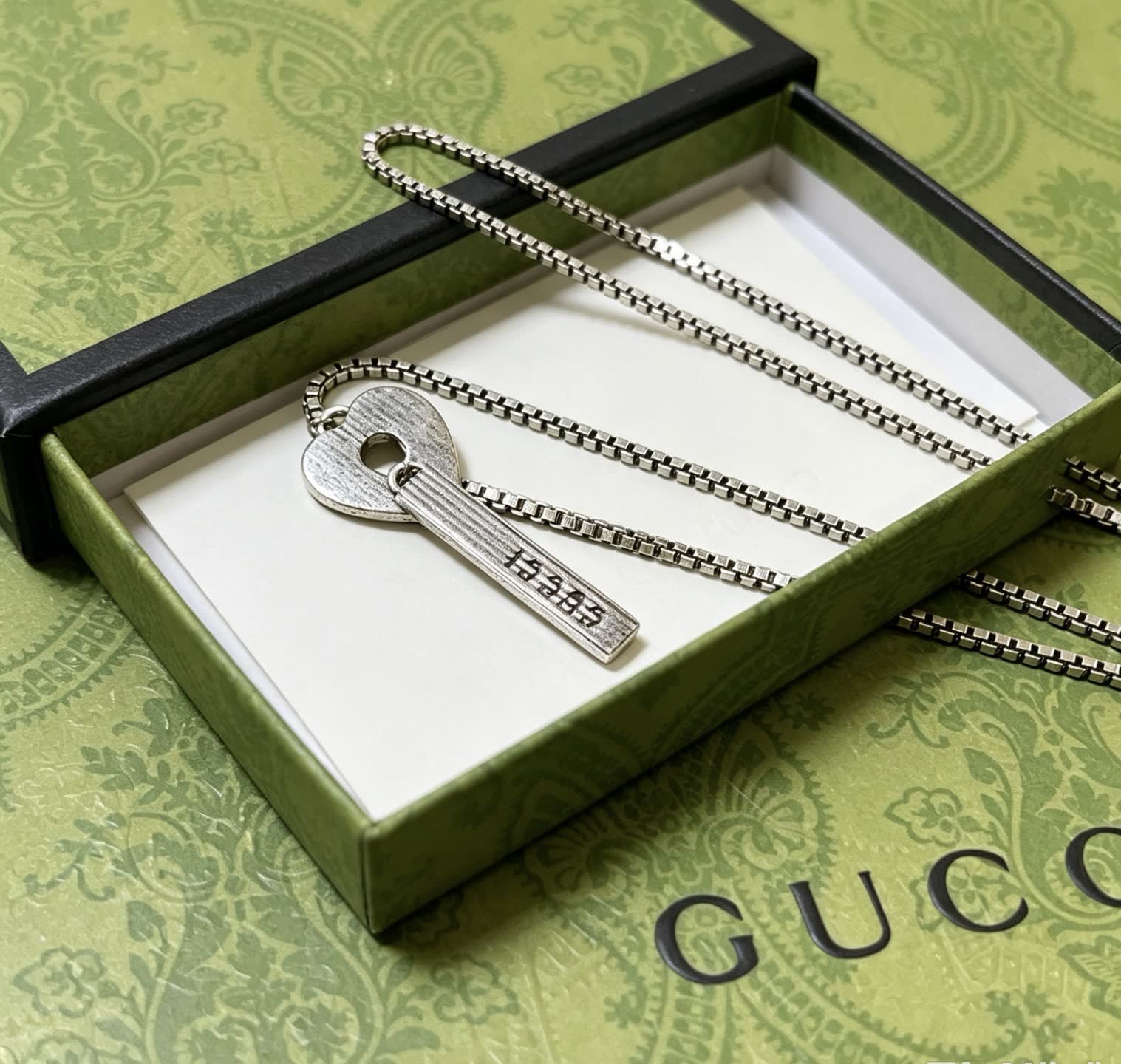 Gucci Silver Key Pendant Necklace