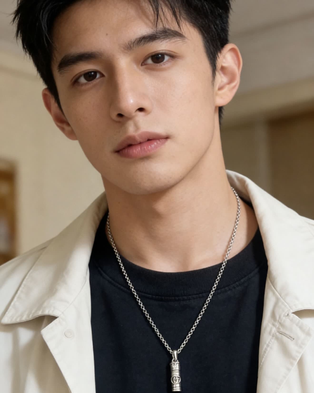 Gucci Silver Chain with Logo Pendant