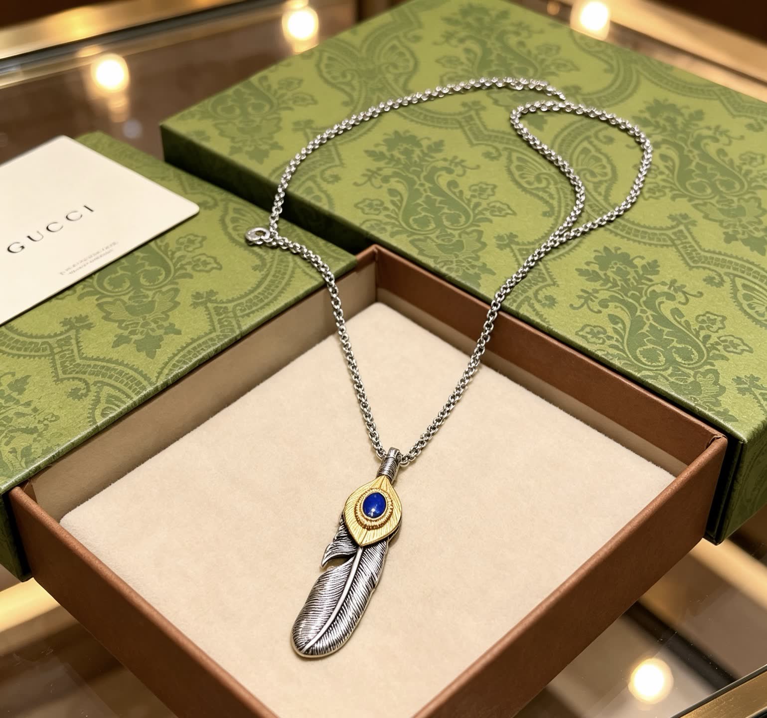 Gucci Feather Pendant Necklace