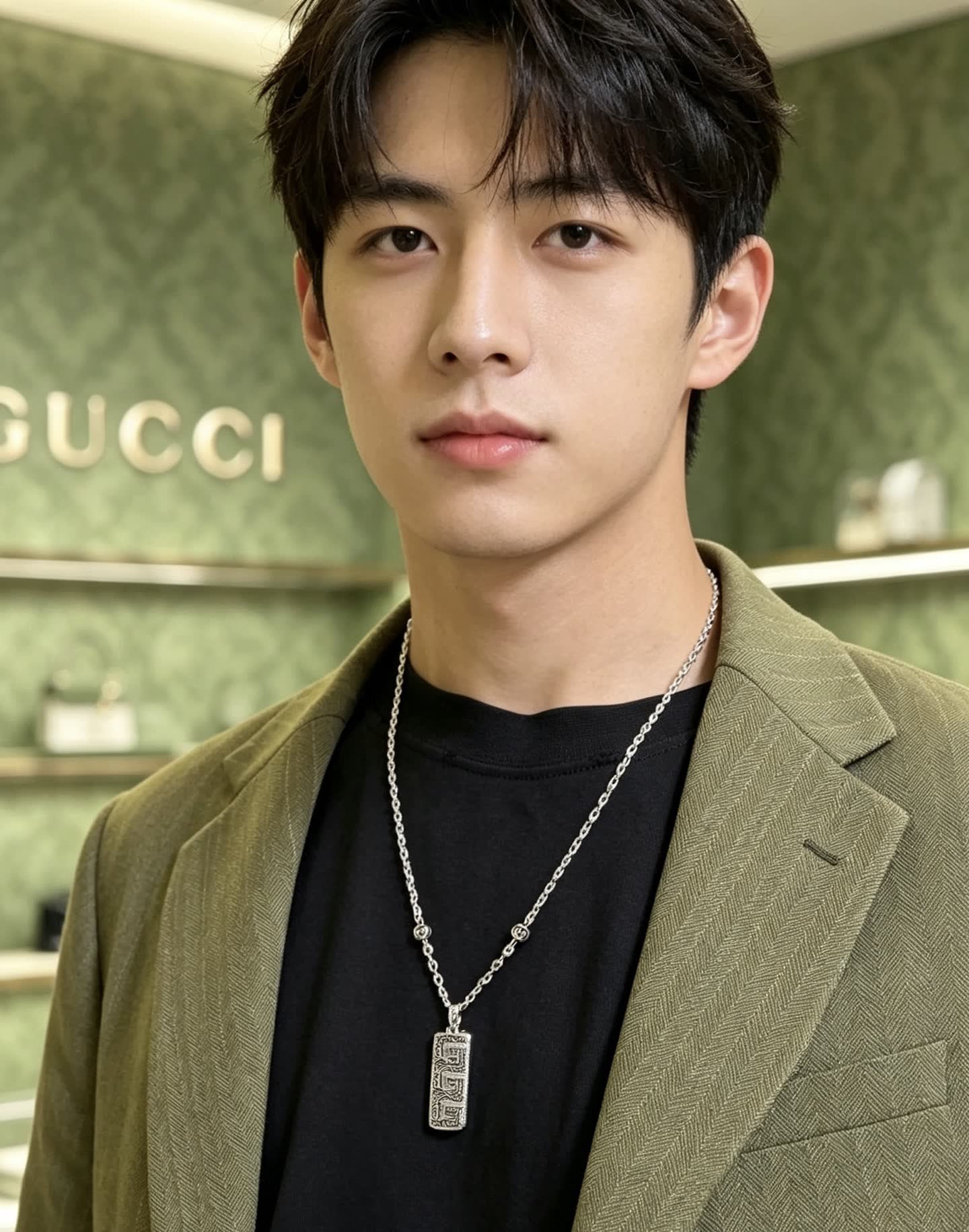 Gucci Silver 'G' Logo Pendant Necklace