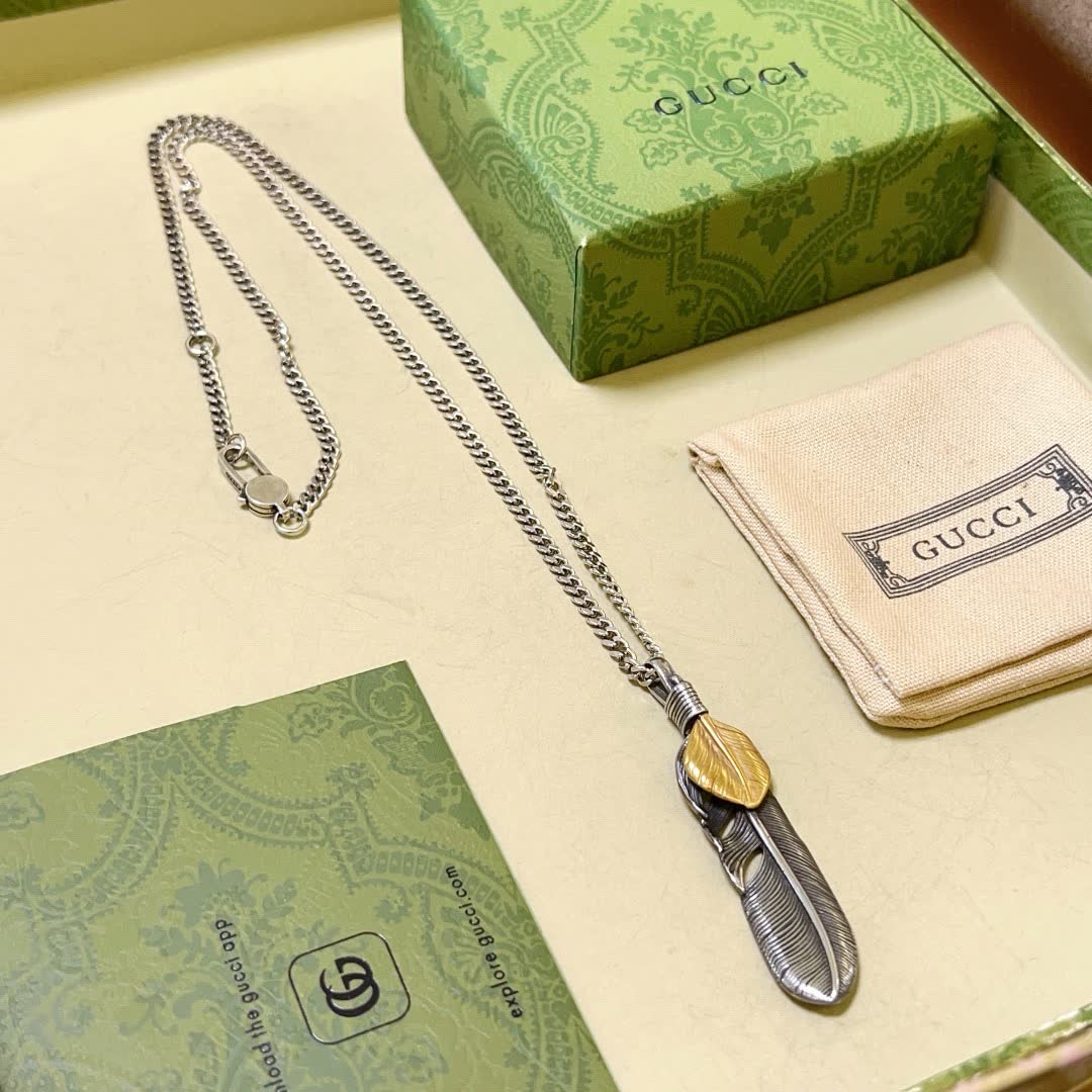 Gucci Feather Pendant Necklace Gucci Feather Pendant Necklace