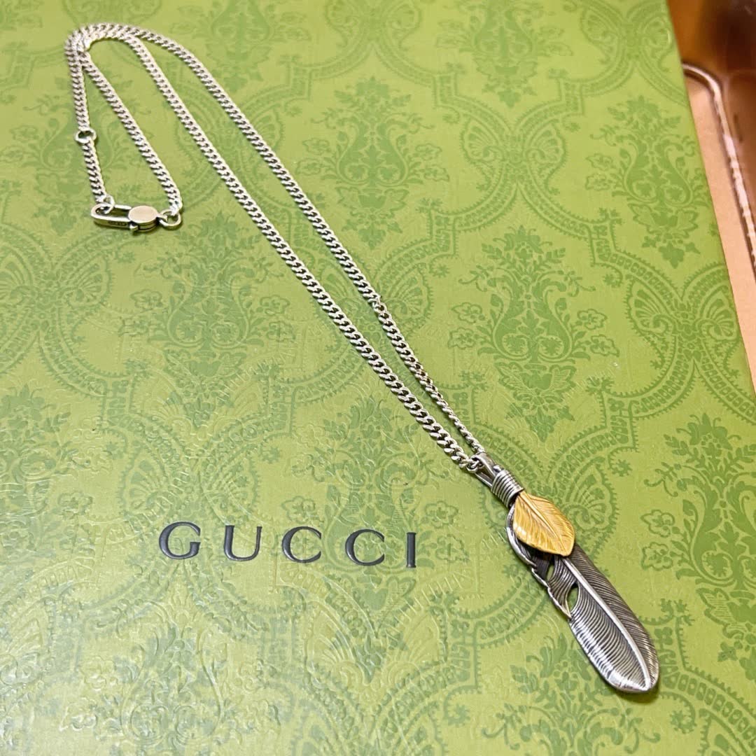 Gucci Feather Pendant Necklace
