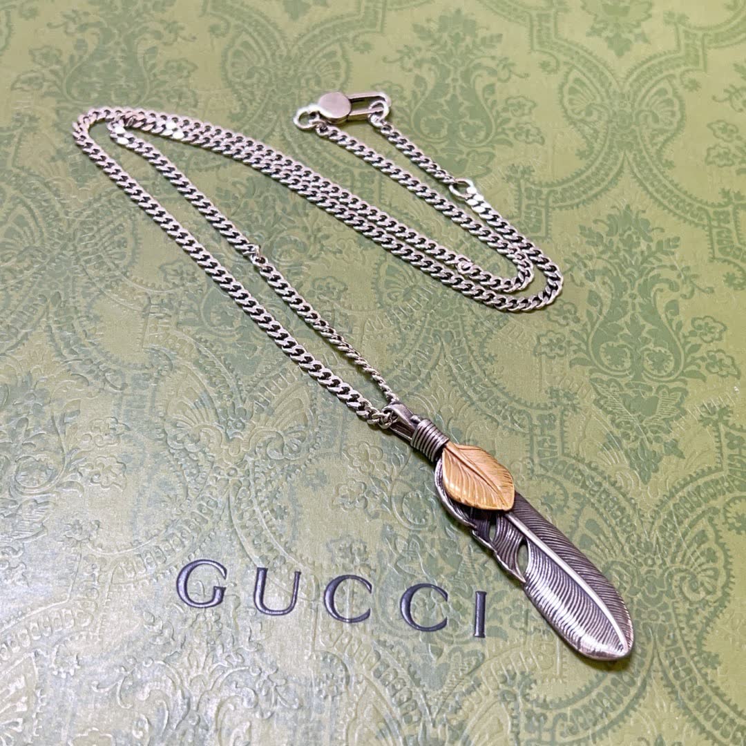 Gucci Feather Pendant Necklace