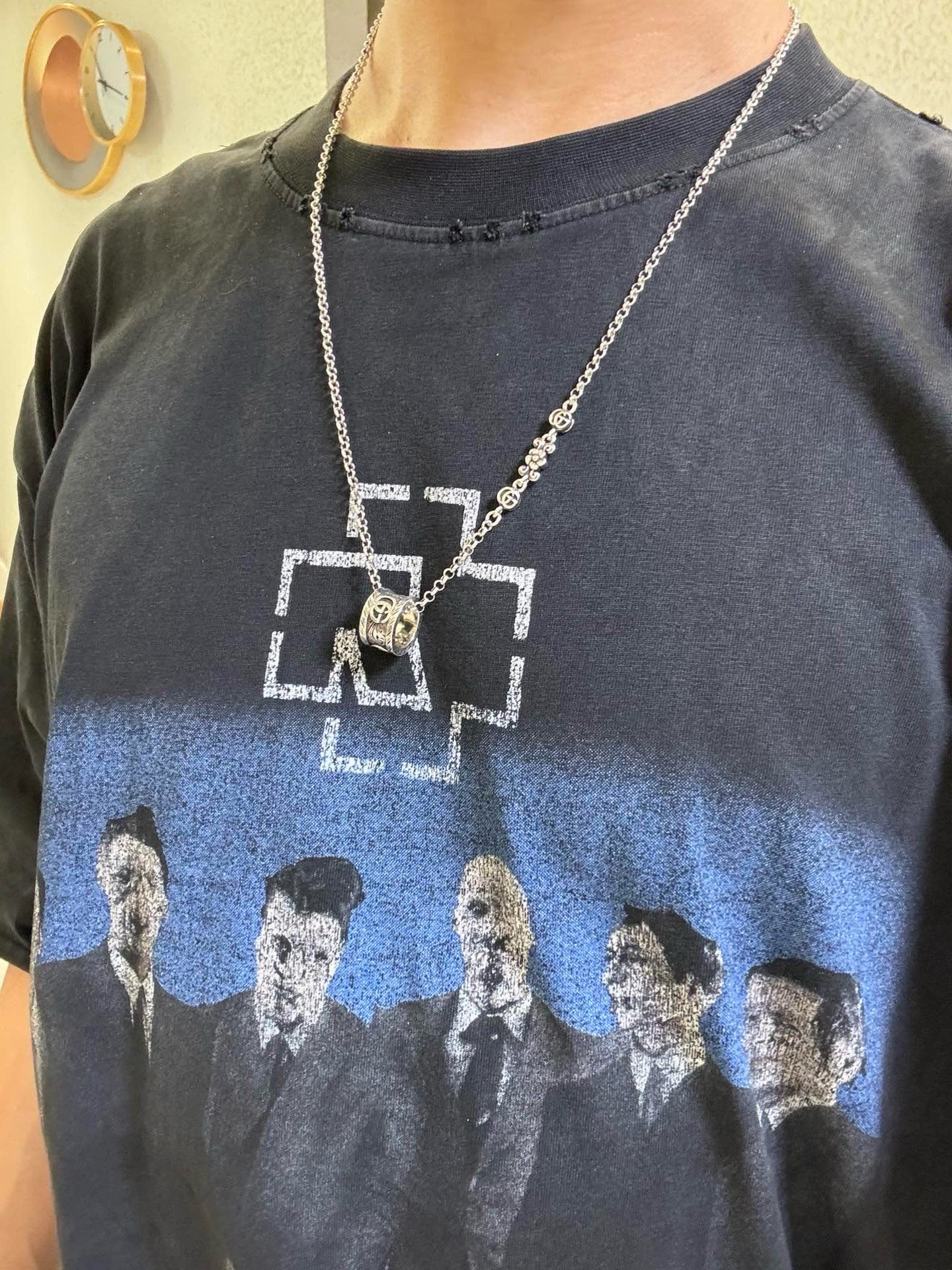 Gucci Silver Geometric Pendant Necklace