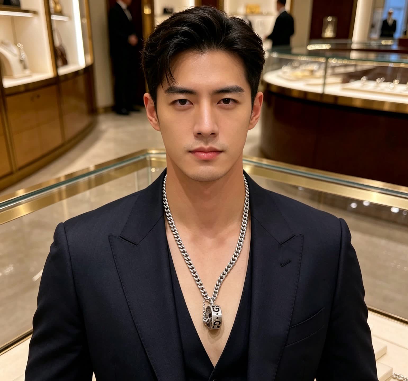 Gucci Silver Chain with Interlocking G Pendant