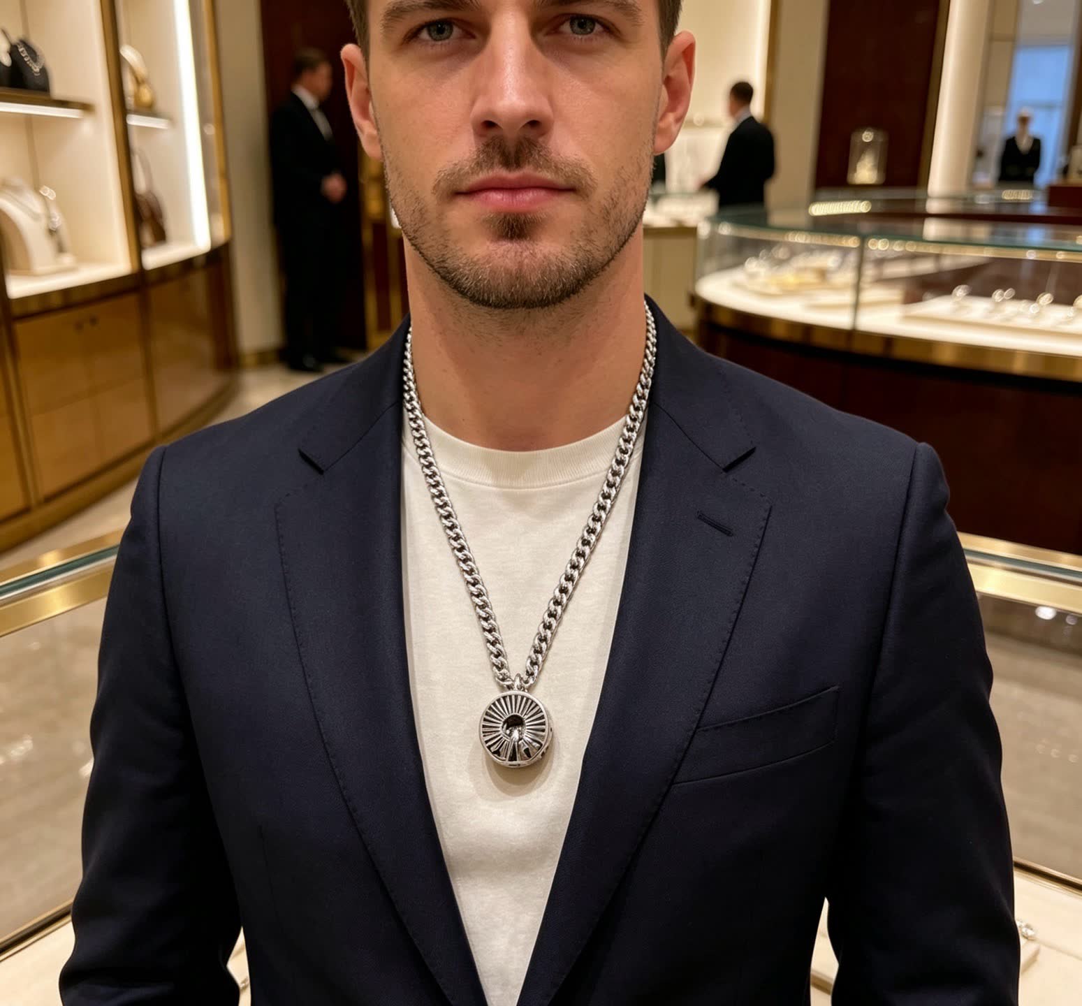 Gucci Silver Chain with Interlocking G Pendant