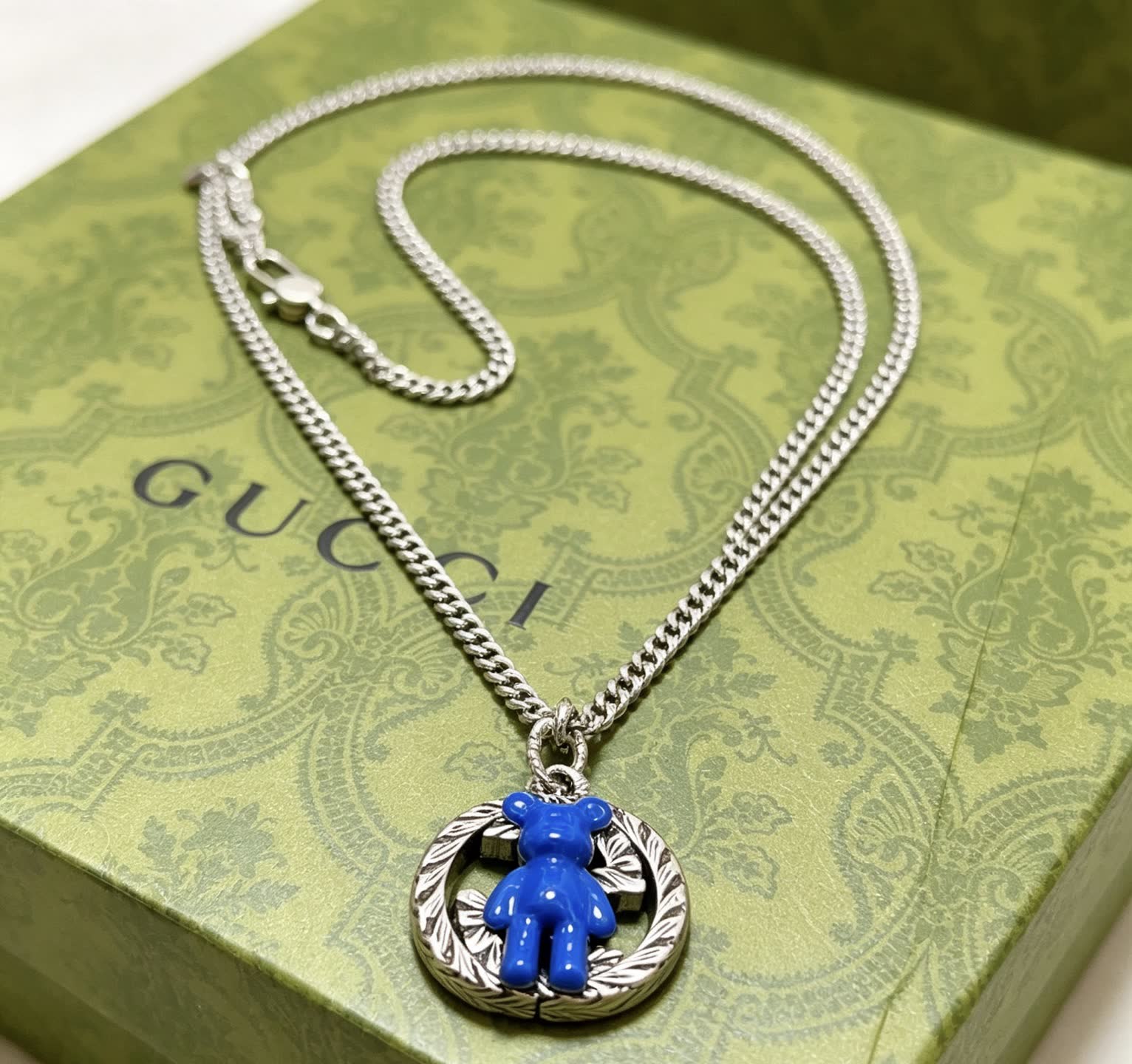 Gucci Blue Bear Pendant Necklace Gucci Blue Bear Pendant Necklace