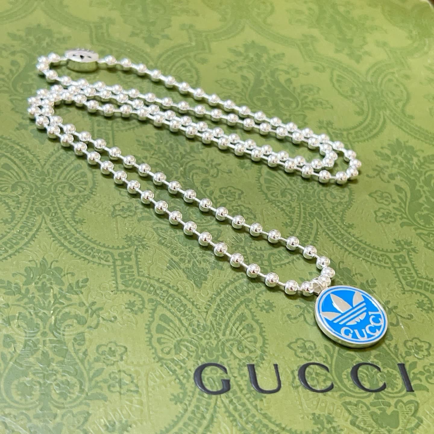 Gucci Adidas Originals Logo Pendant Necklace