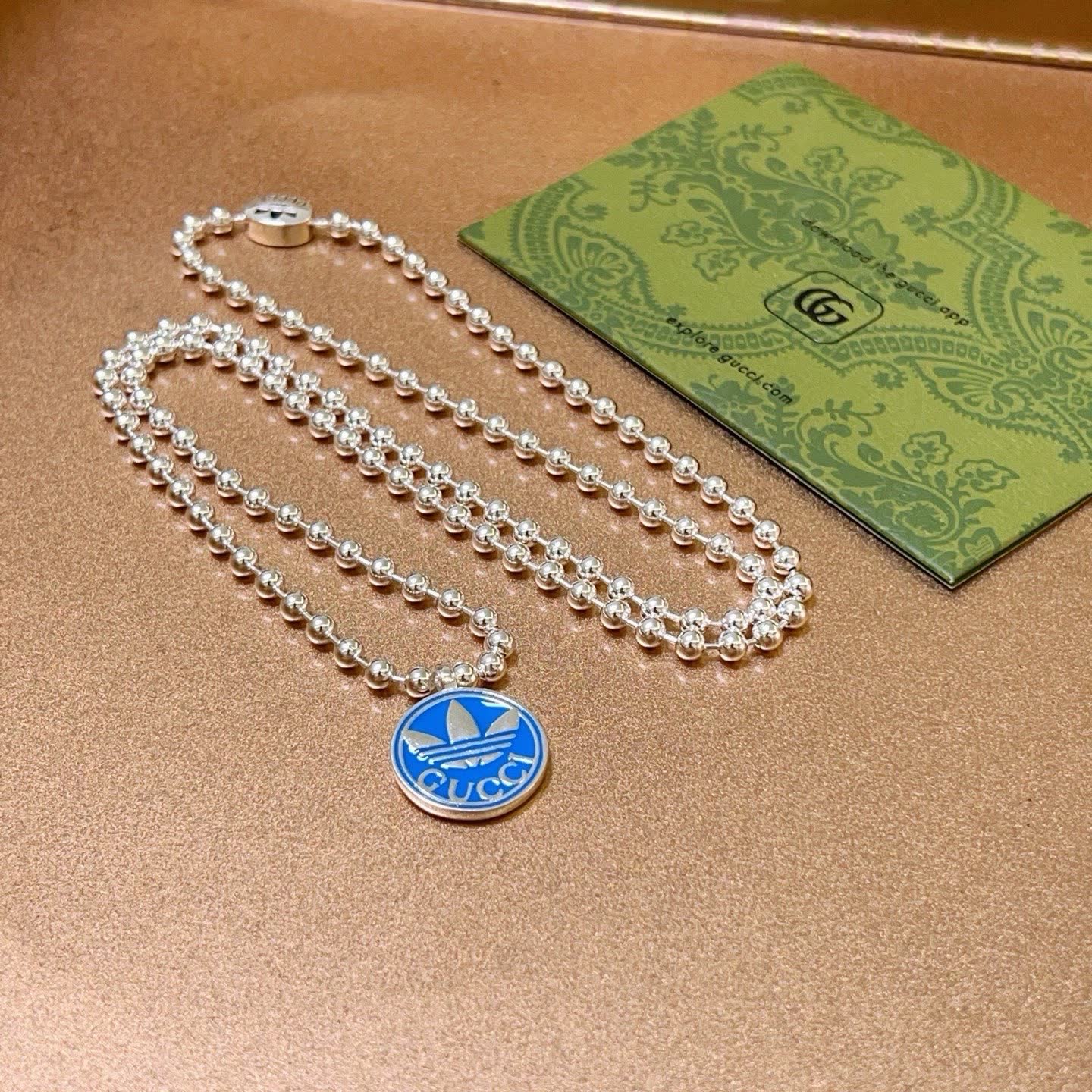 Gucci Adidas Originals Logo Pendant Necklace
