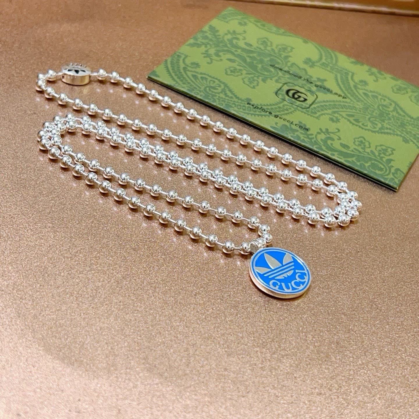 Gucci Adidas Originals Logo Pendant Necklace