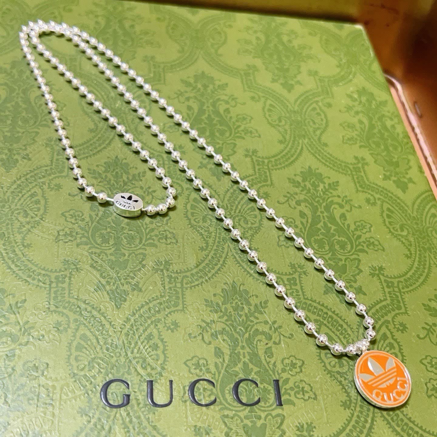 Gucci Adidas Originals Logo Pendant Necklace