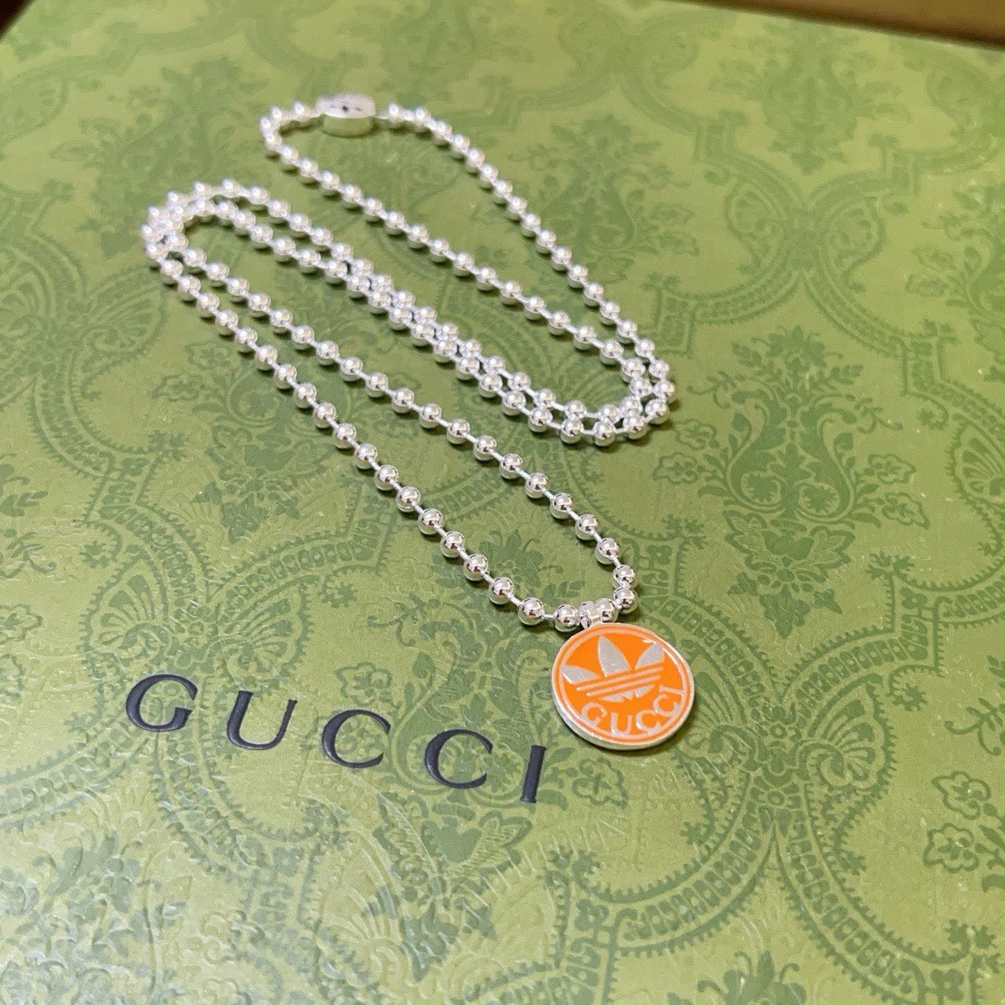 Gucci Adidas Originals Logo Pendant Necklace