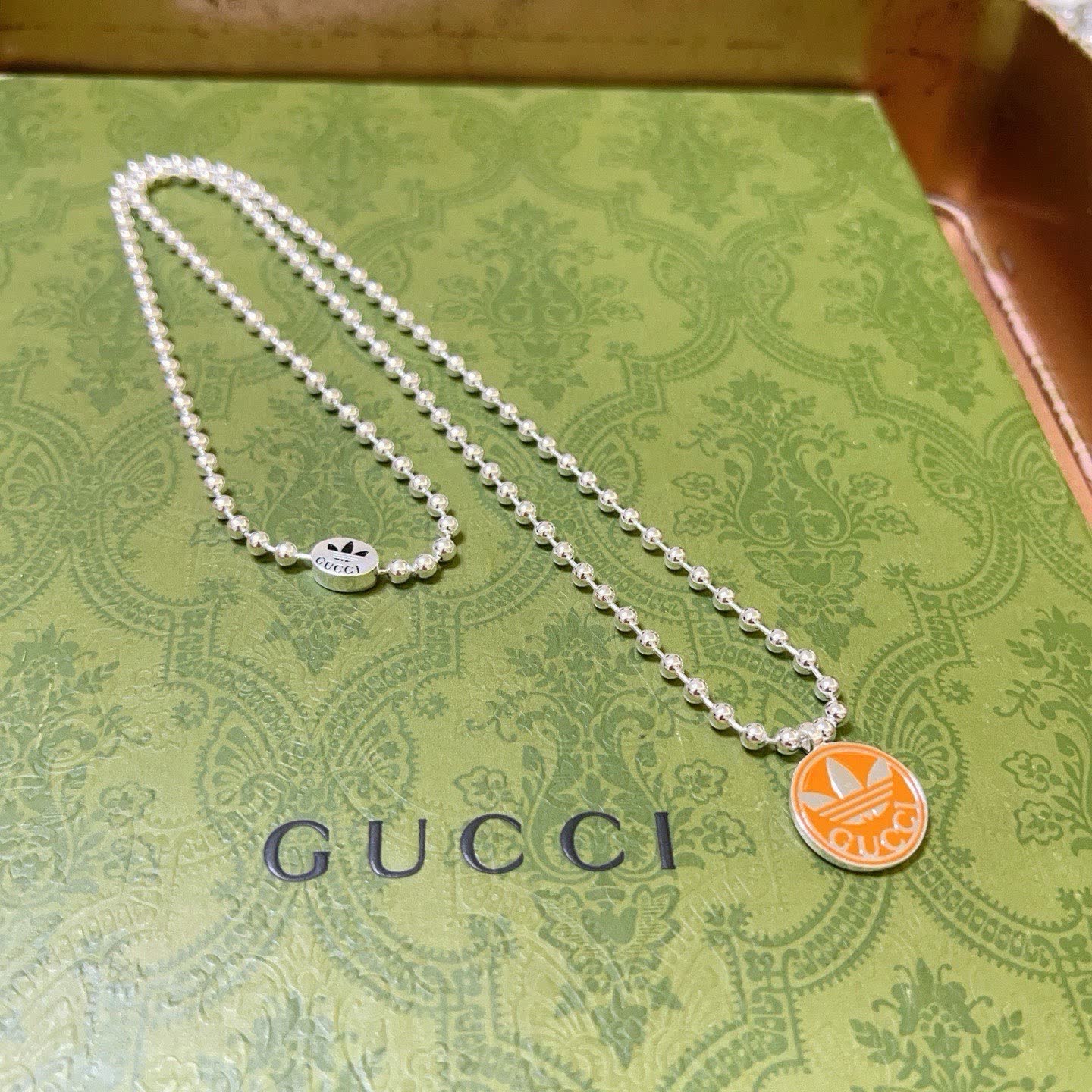Gucci Adidas Originals Logo Pendant Necklace