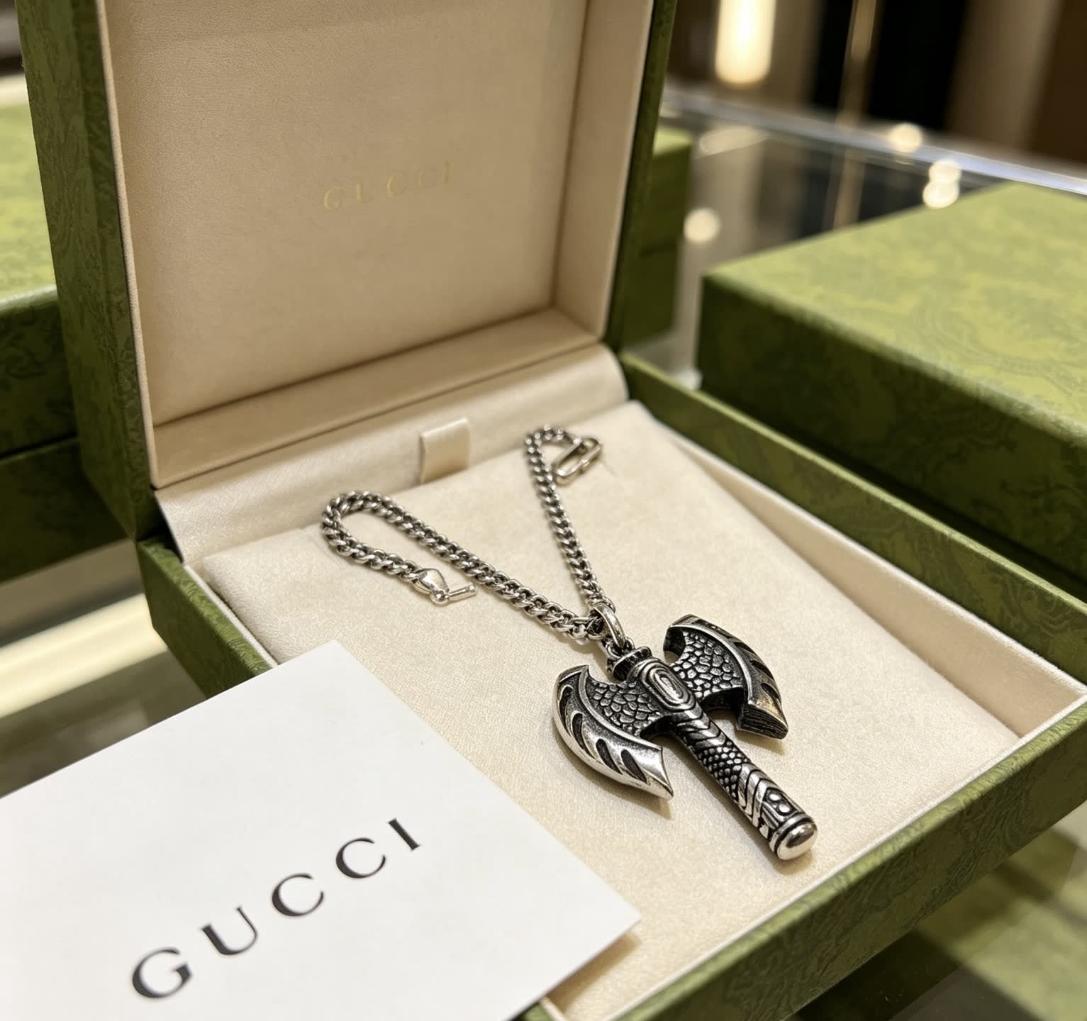 Gucci Silver Thor's Hammer Necklace