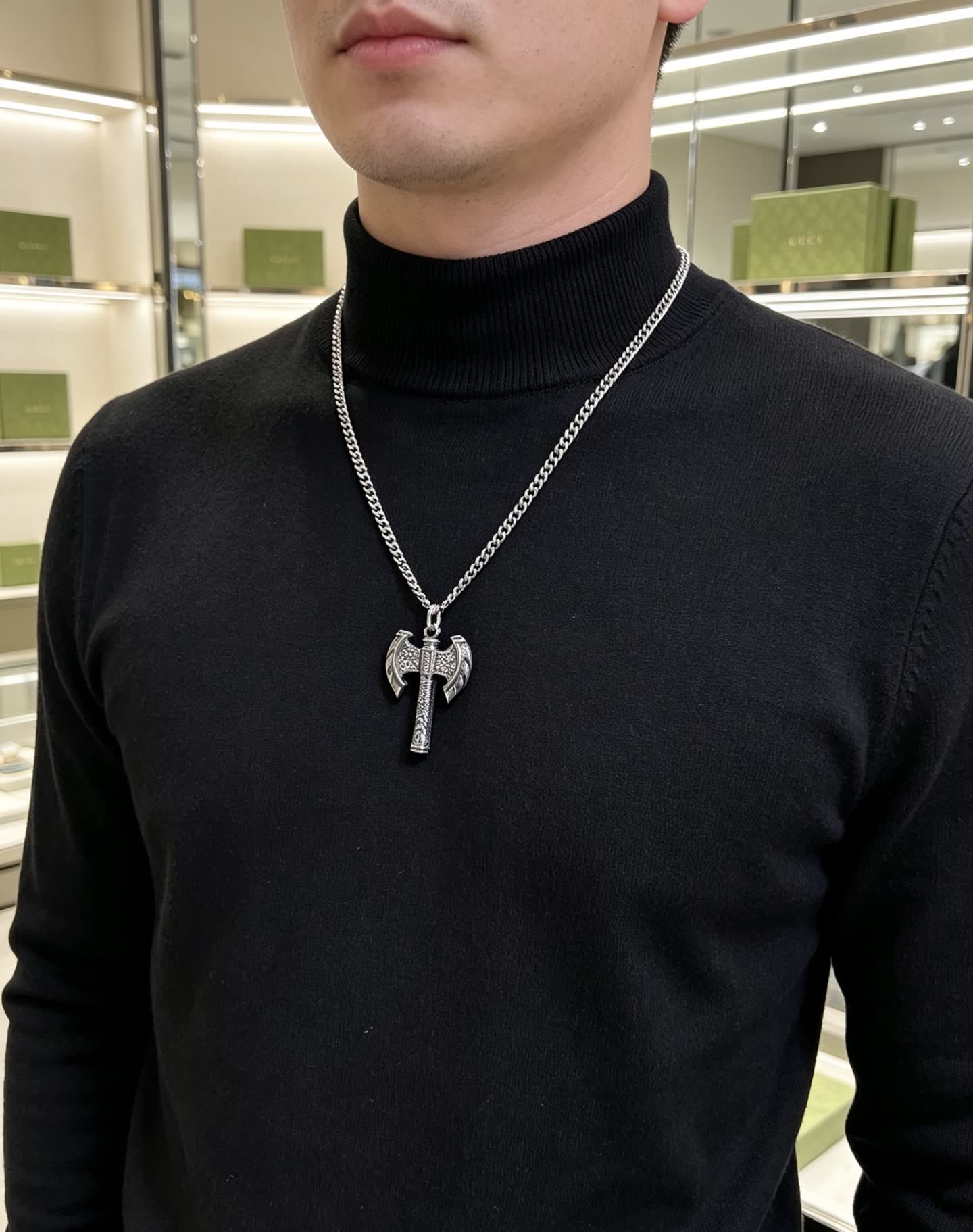 Gucci Silver Thor's Hammer Necklace