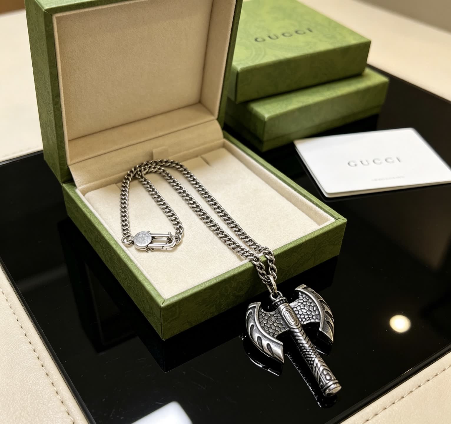 Gucci Silver Thor's Hammer Necklace