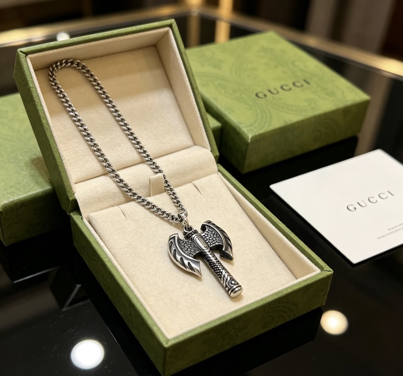 Gucci Silver Thor's Hammer Necklace