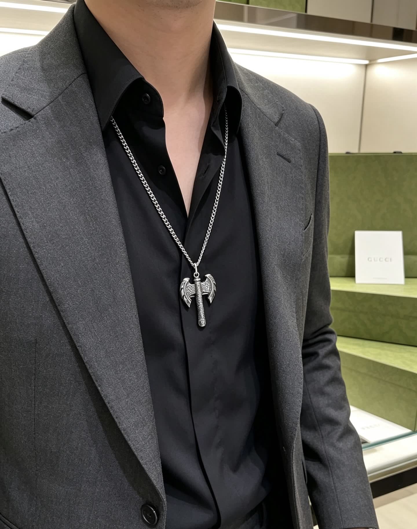 Gucci Silver Thor's Hammer Necklace