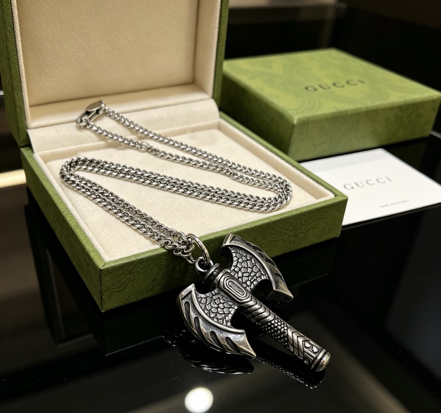 Gucci Silver Thor's Hammer Necklace