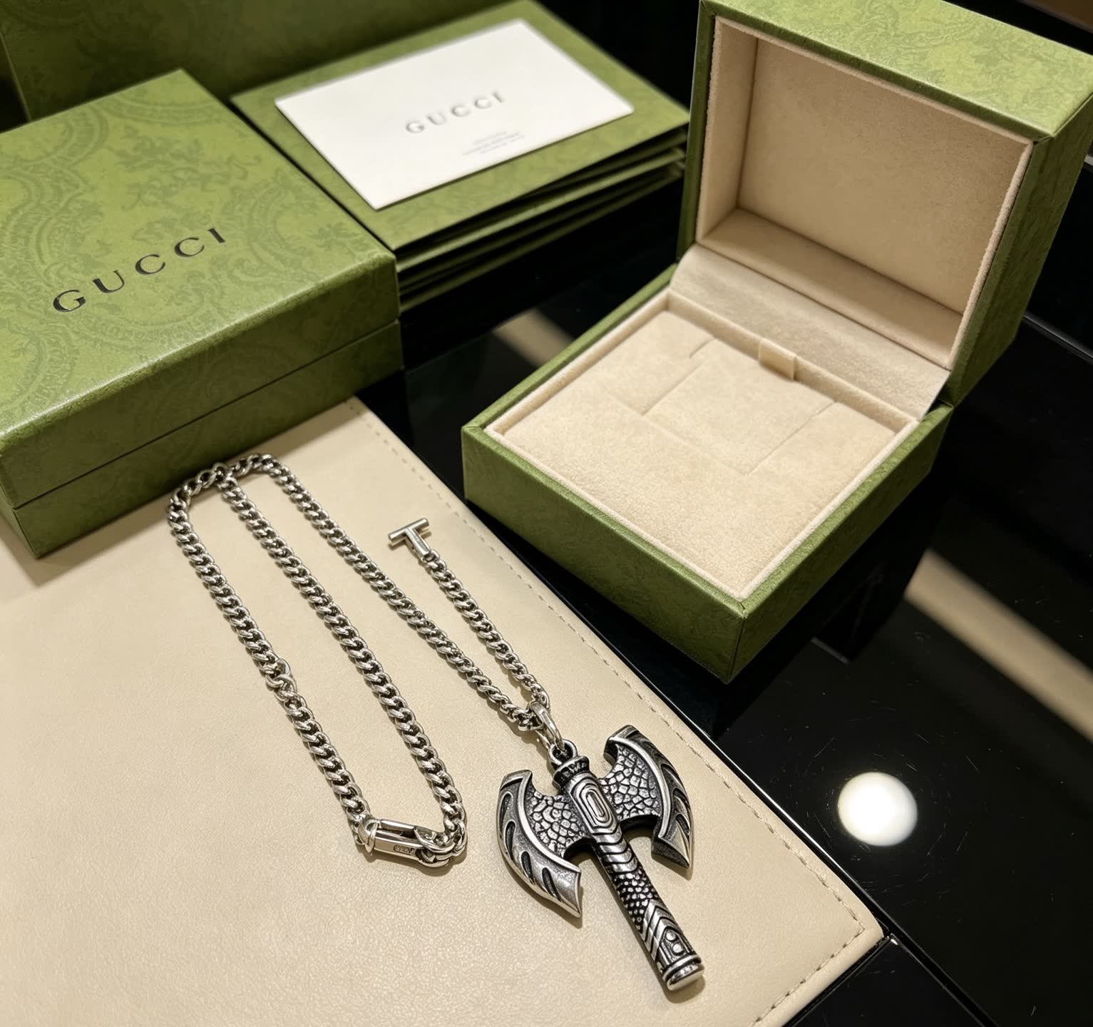 Gucci Silver Thor's Hammer Necklace