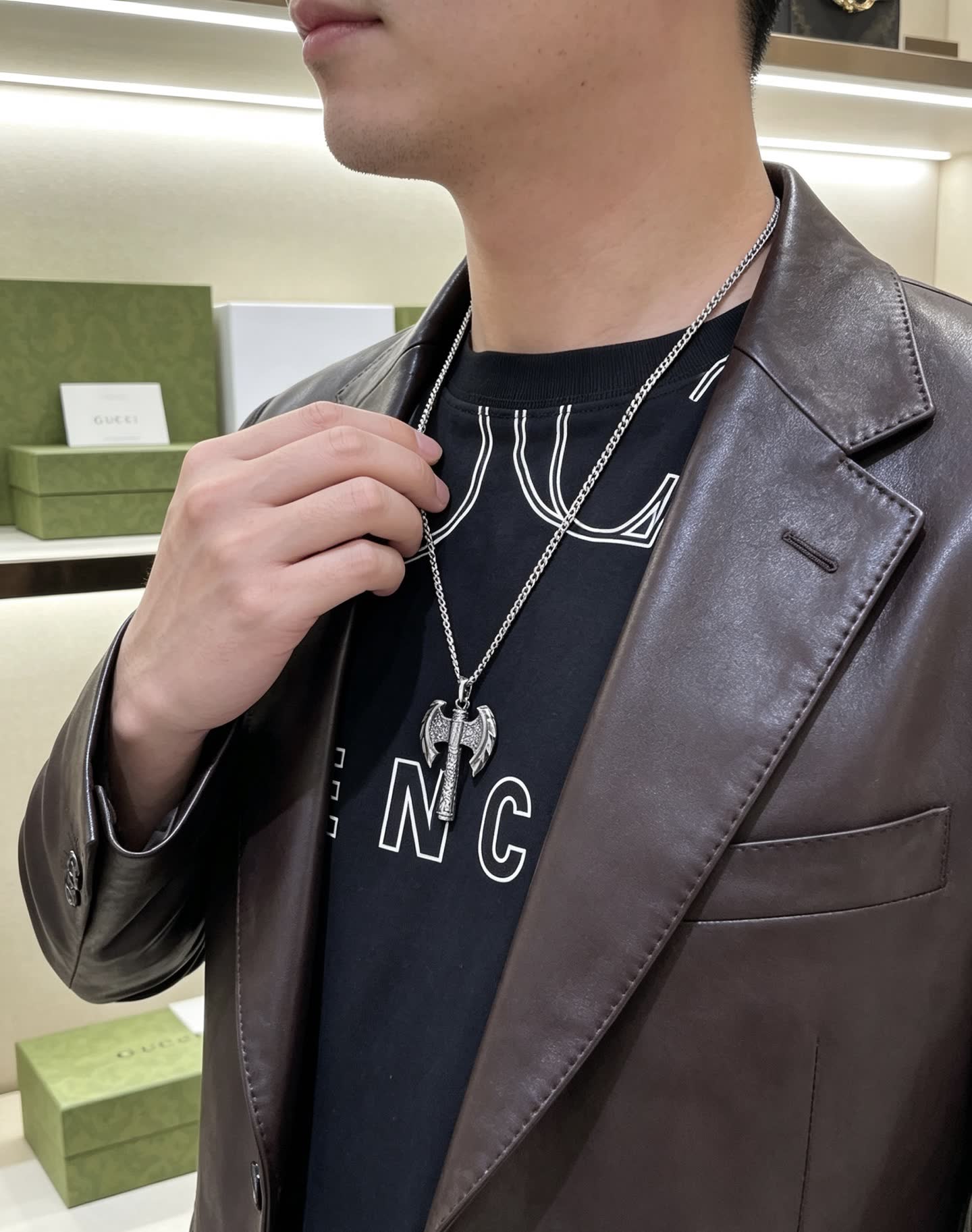 Gucci Silver Thor's Hammer Necklace