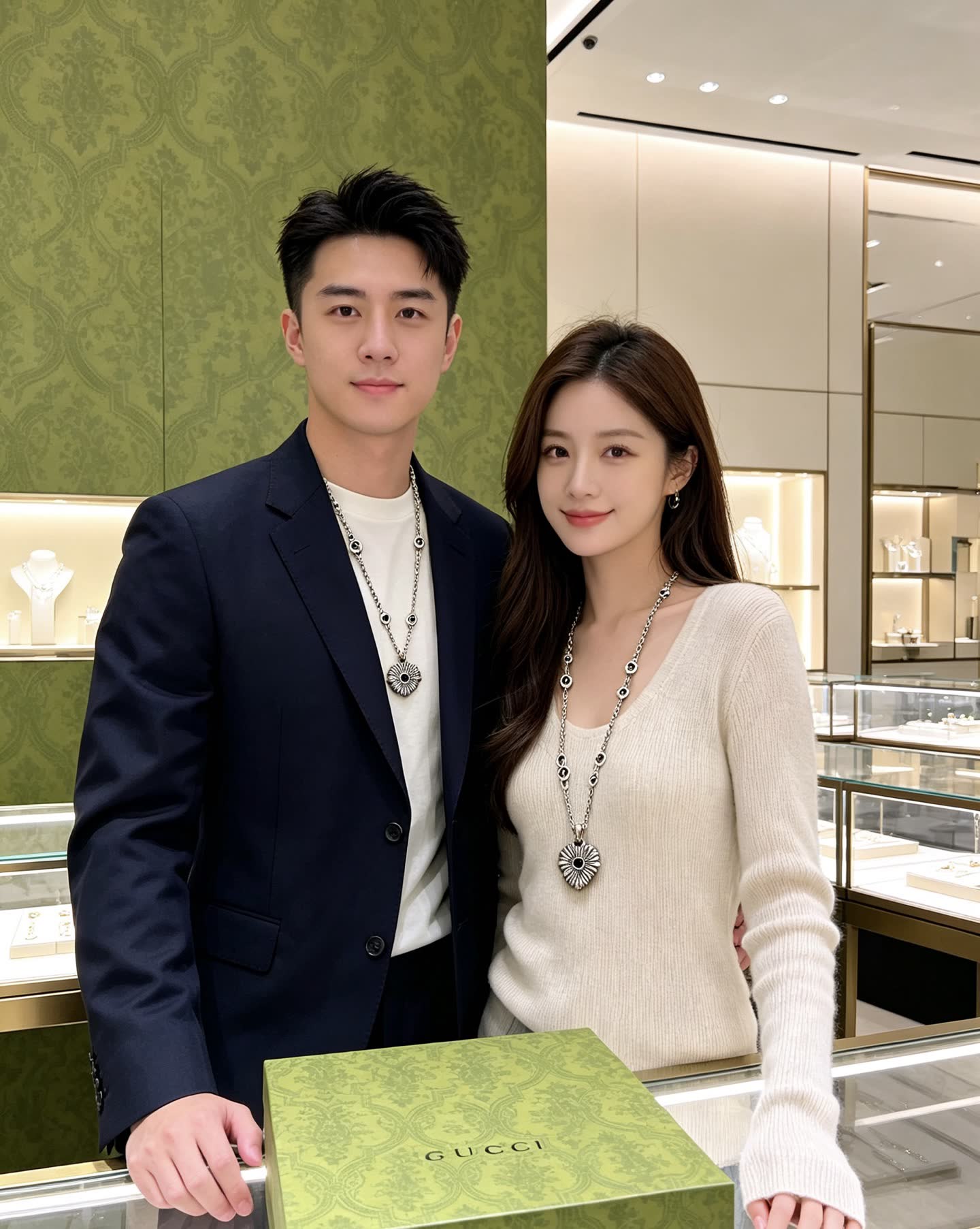 Gucci Silver Chain with Flower Pendant