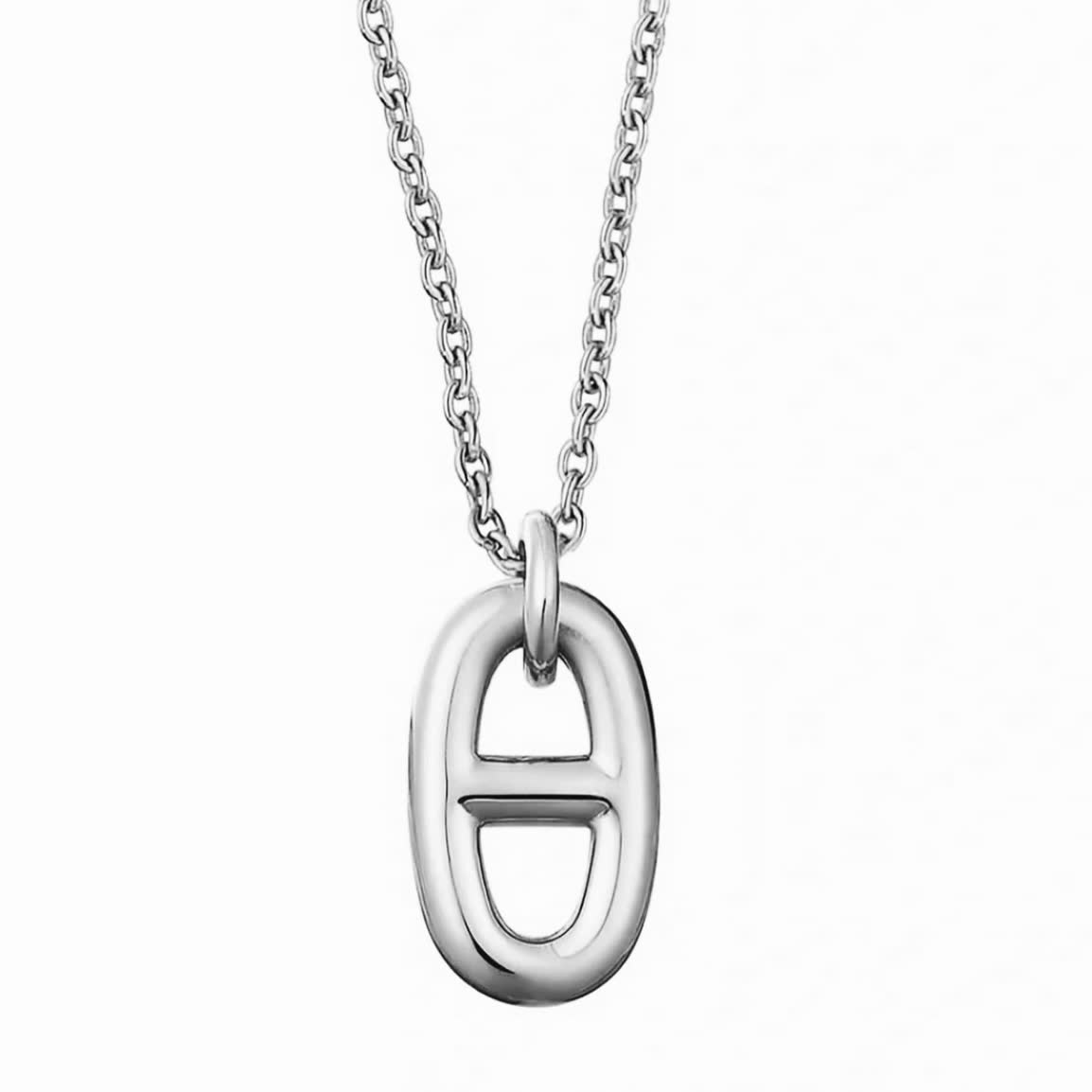 Silver Chain with Interlocking Rings Pendant