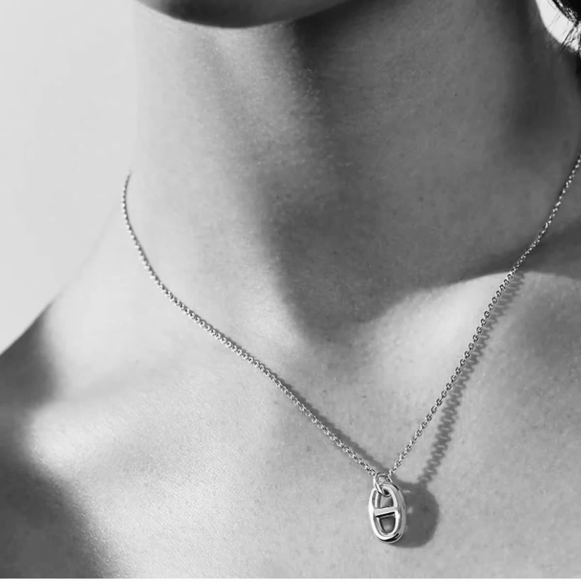 Silver Chain with Interlocking Rings Pendant