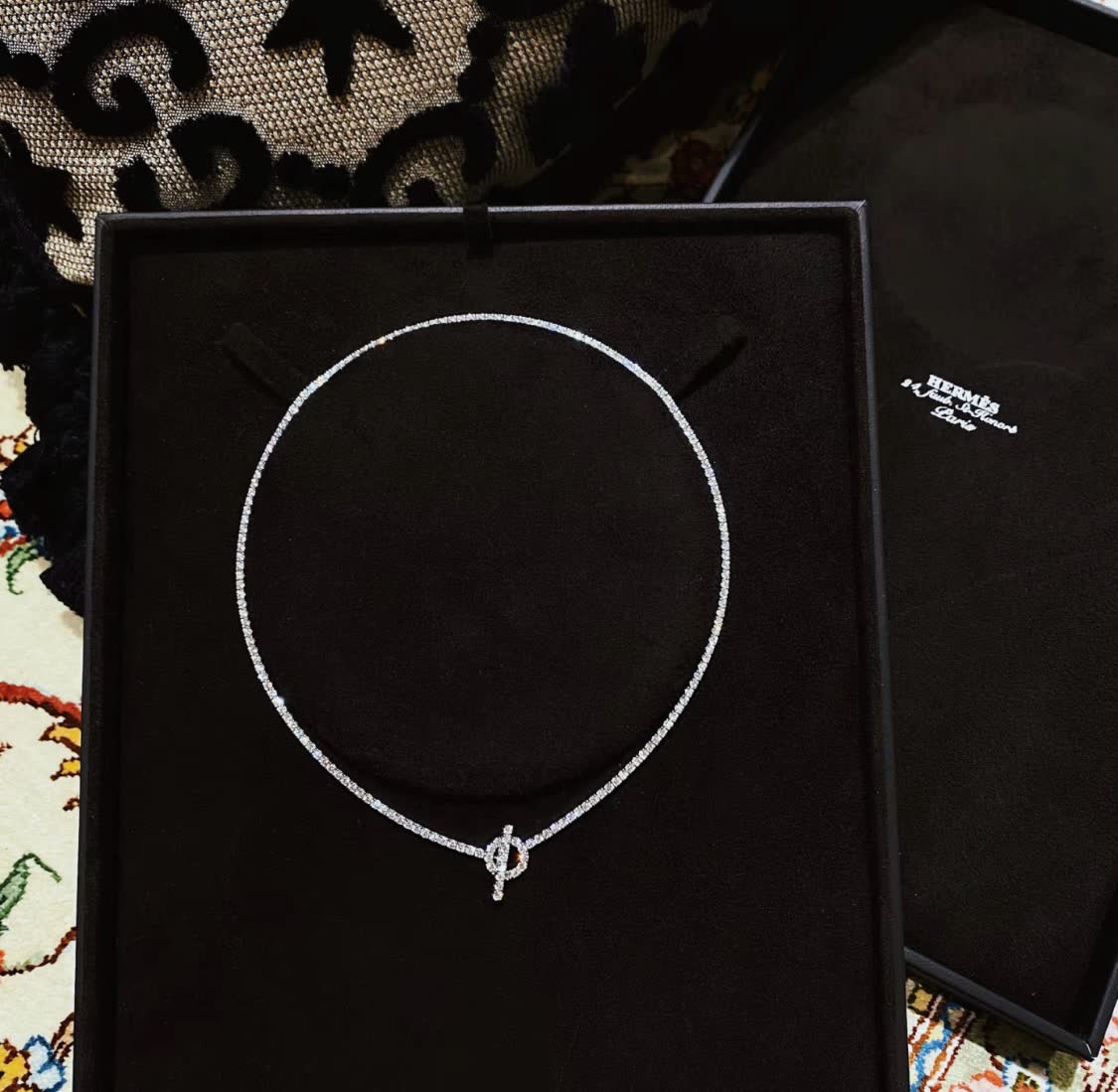 Hermes Hermès Paris Diamond Knot Necklace