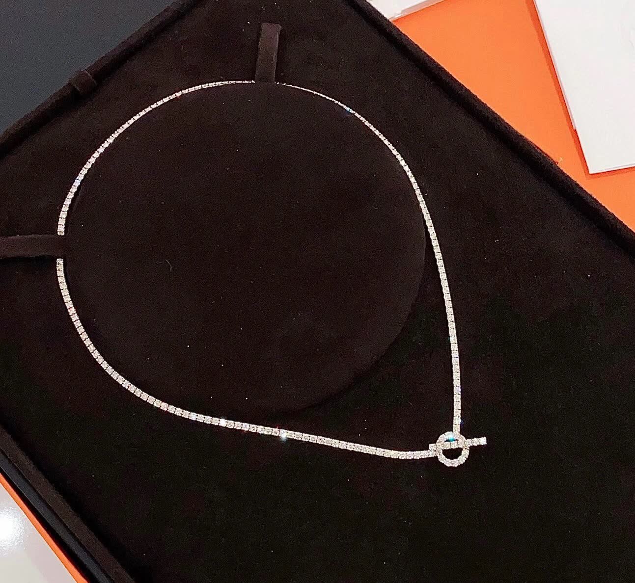 Hermes Hermès Paris Diamond Knot Necklace