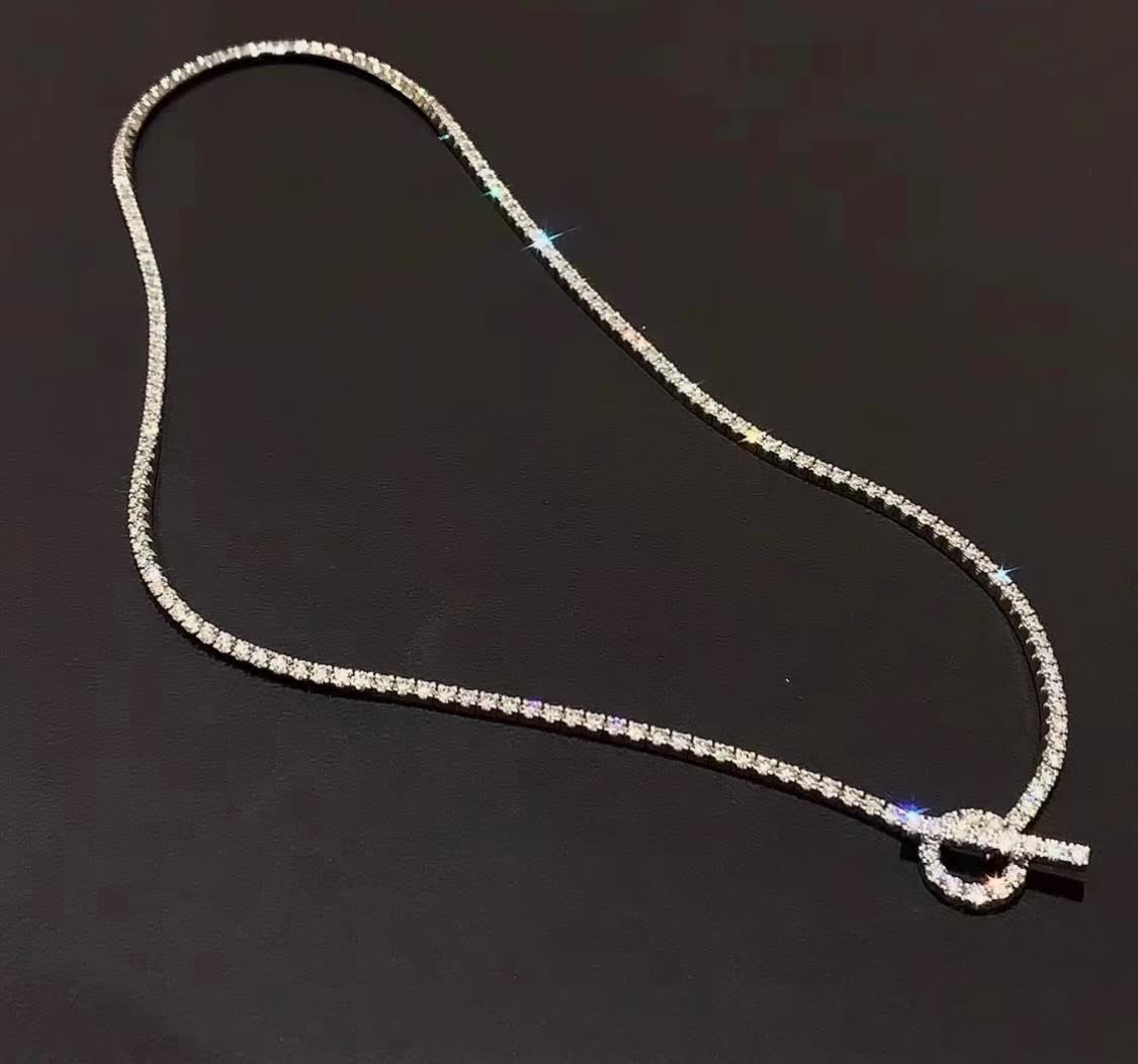 Hermes Hermès Paris Diamond Knot Necklace