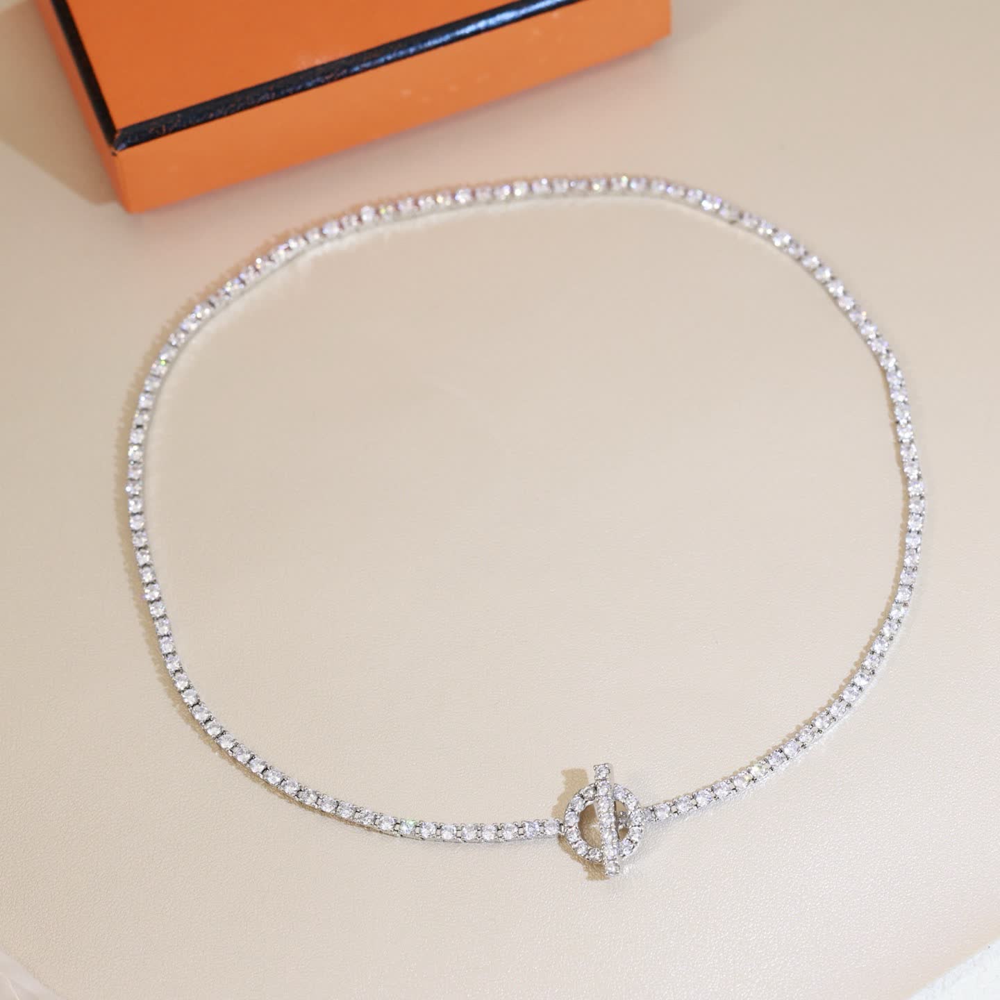 Hermes Hermès Paris Diamond Knot Necklace