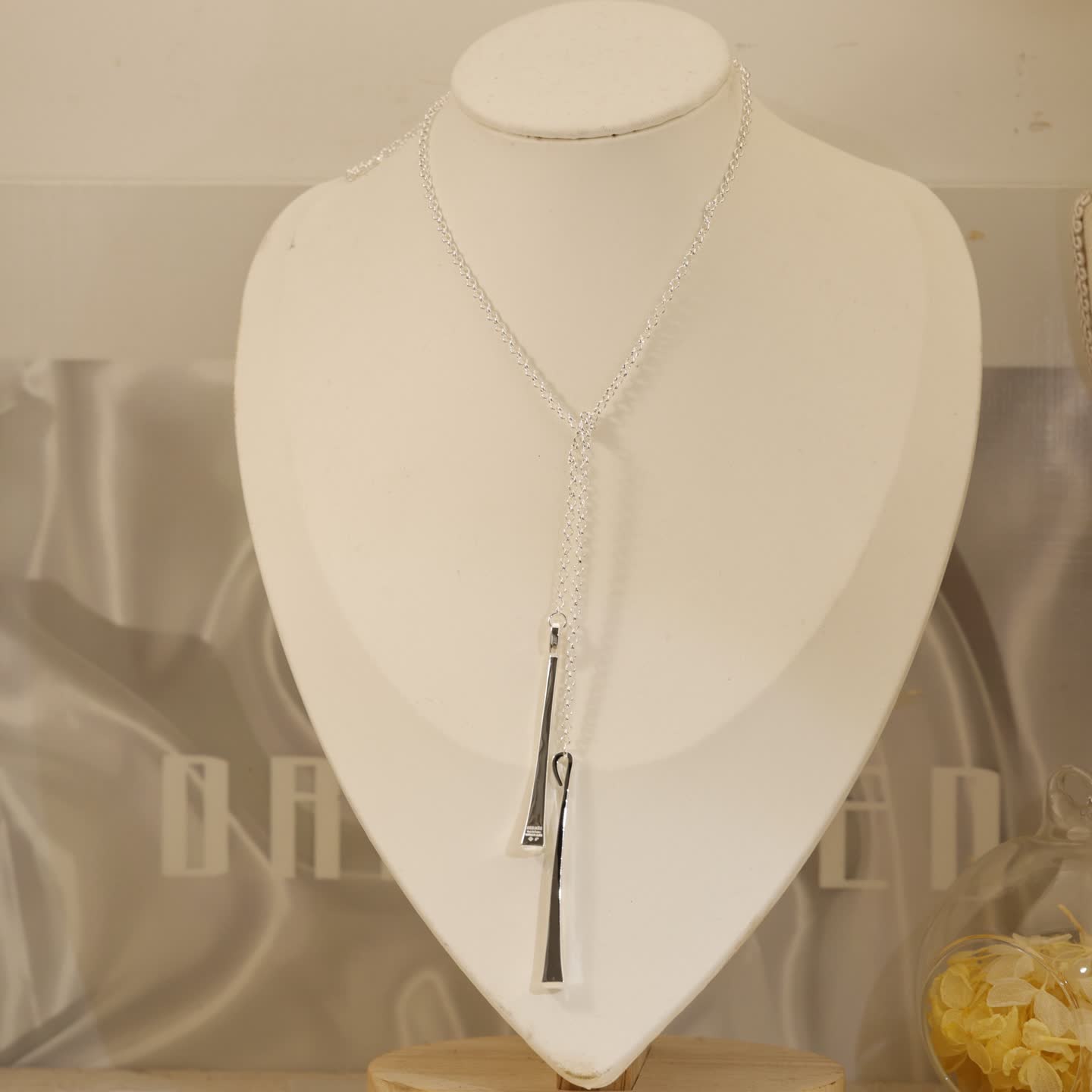 Hermes Hermès Paris Silver Bar Necklace