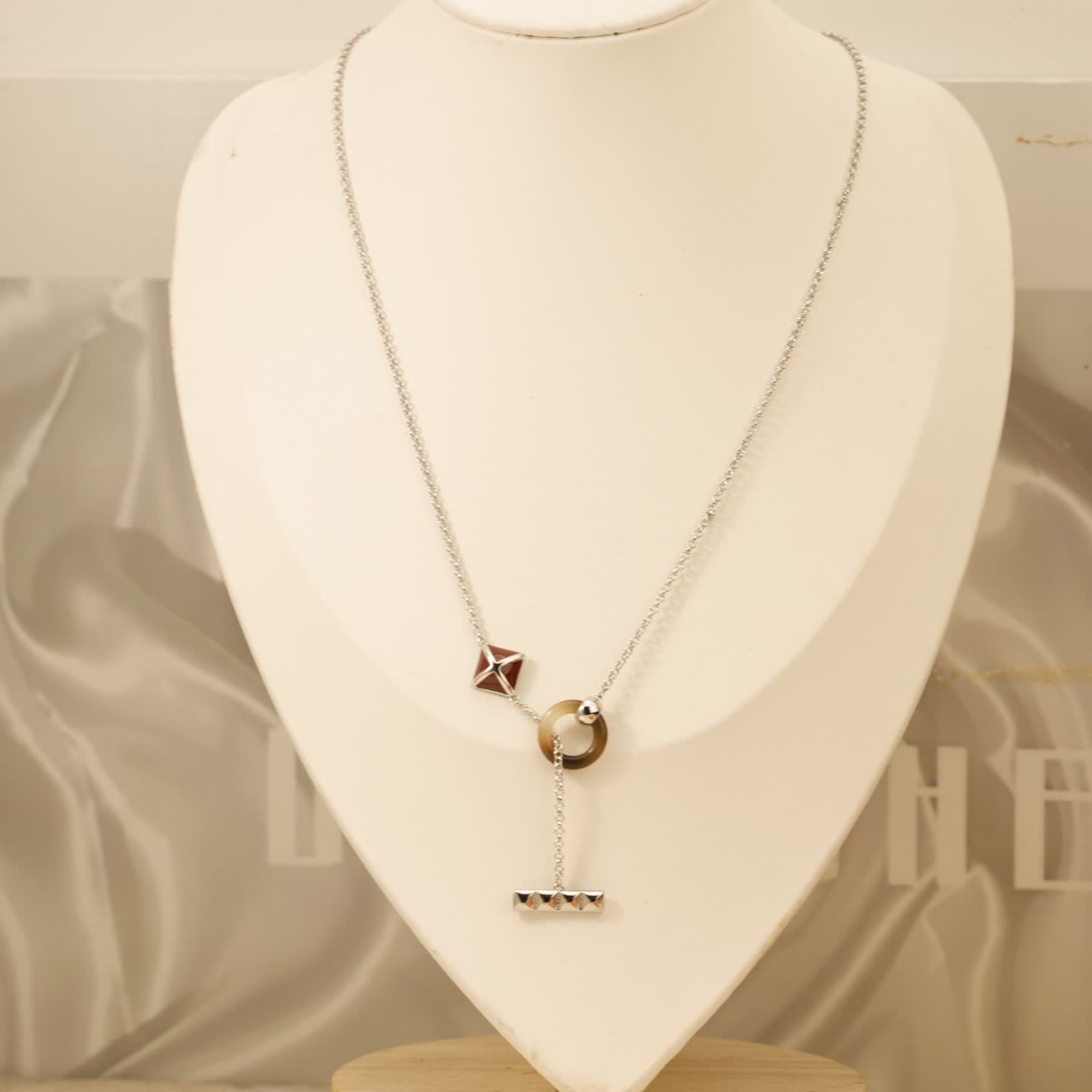 Hermes Hermès Silver and Enamel Multi-Strand Necklace