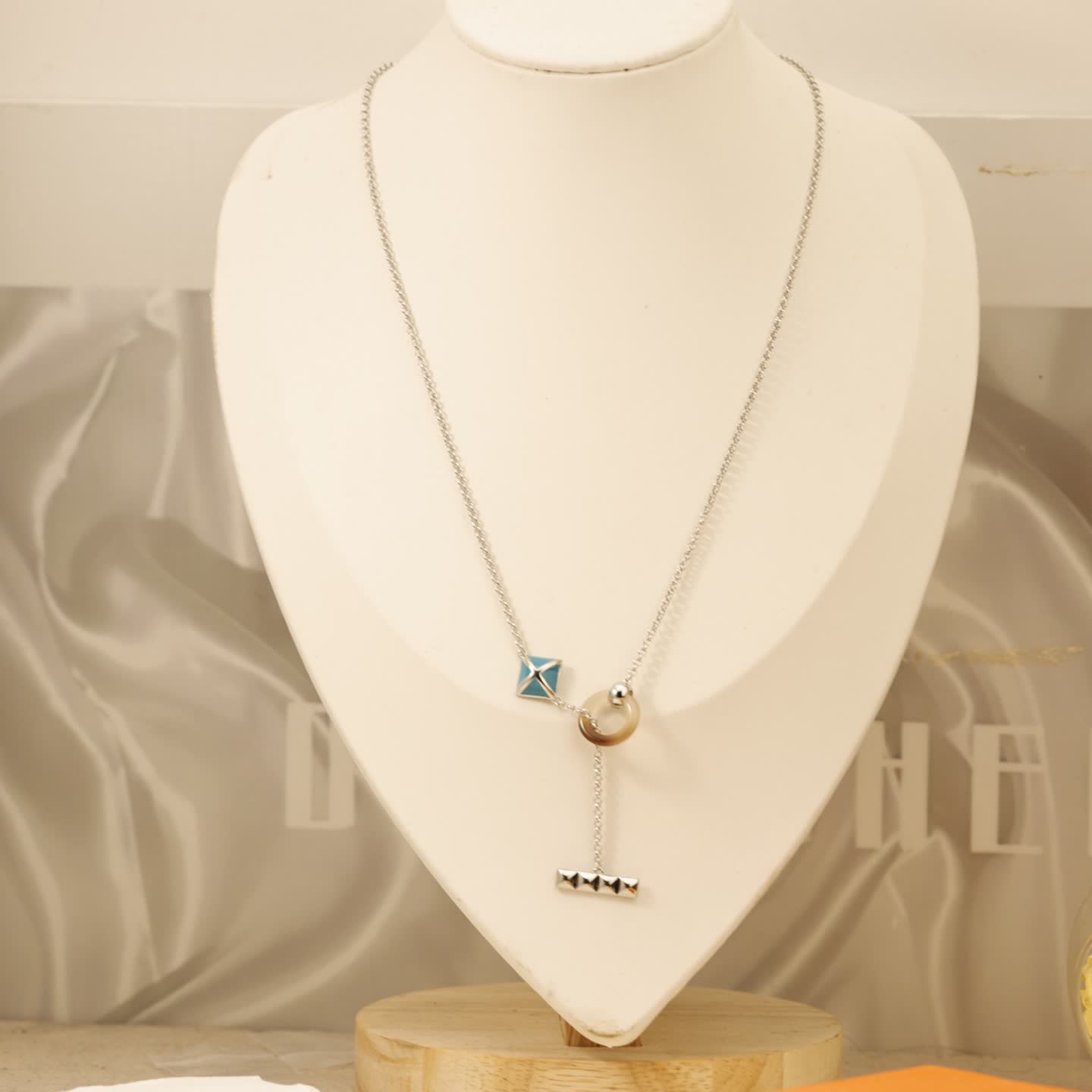 Hermes Hermès Silver and Enamel Multi-Strand Necklace