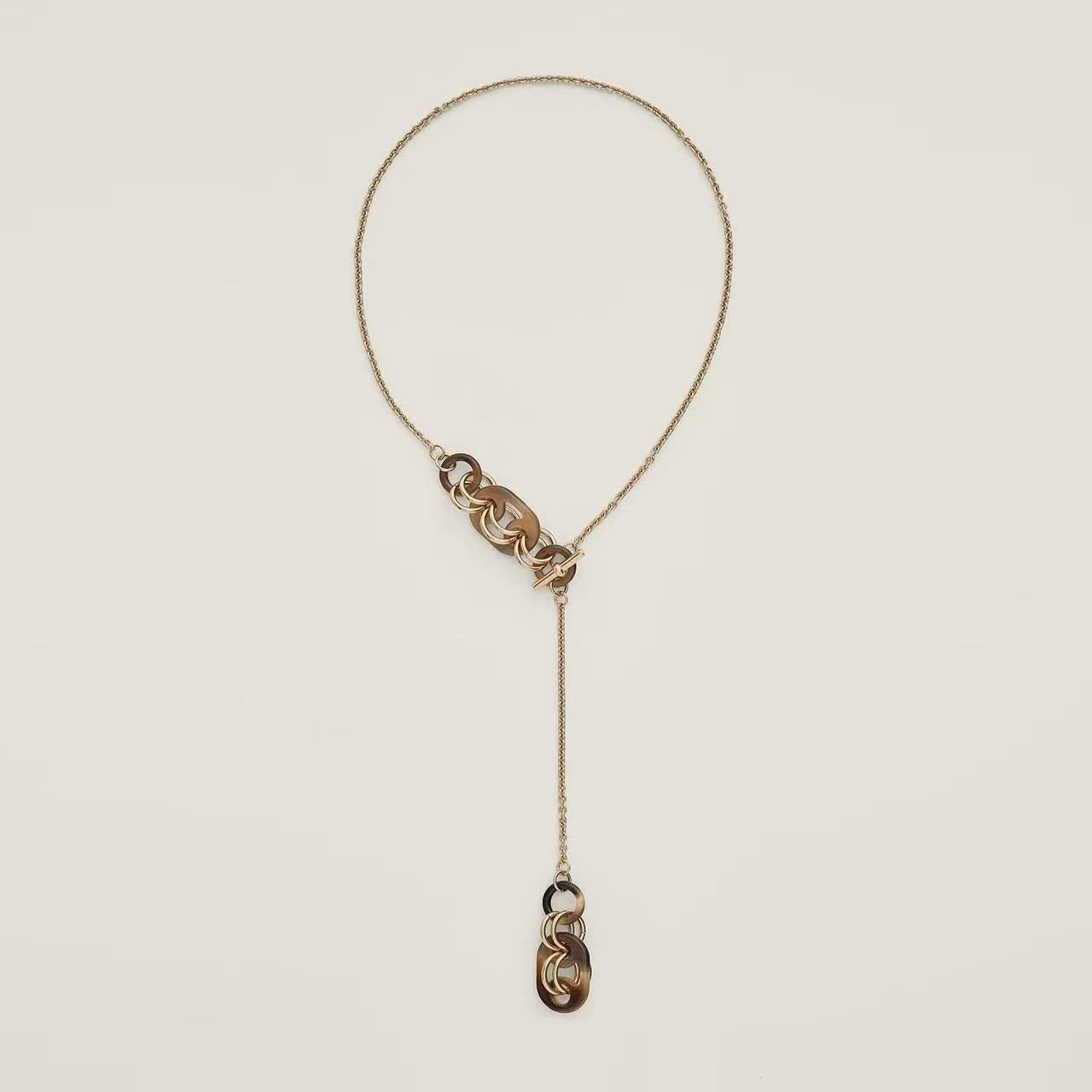 Hermes Hermès Gold-Tone and Tortoiseshell Y-Necklace