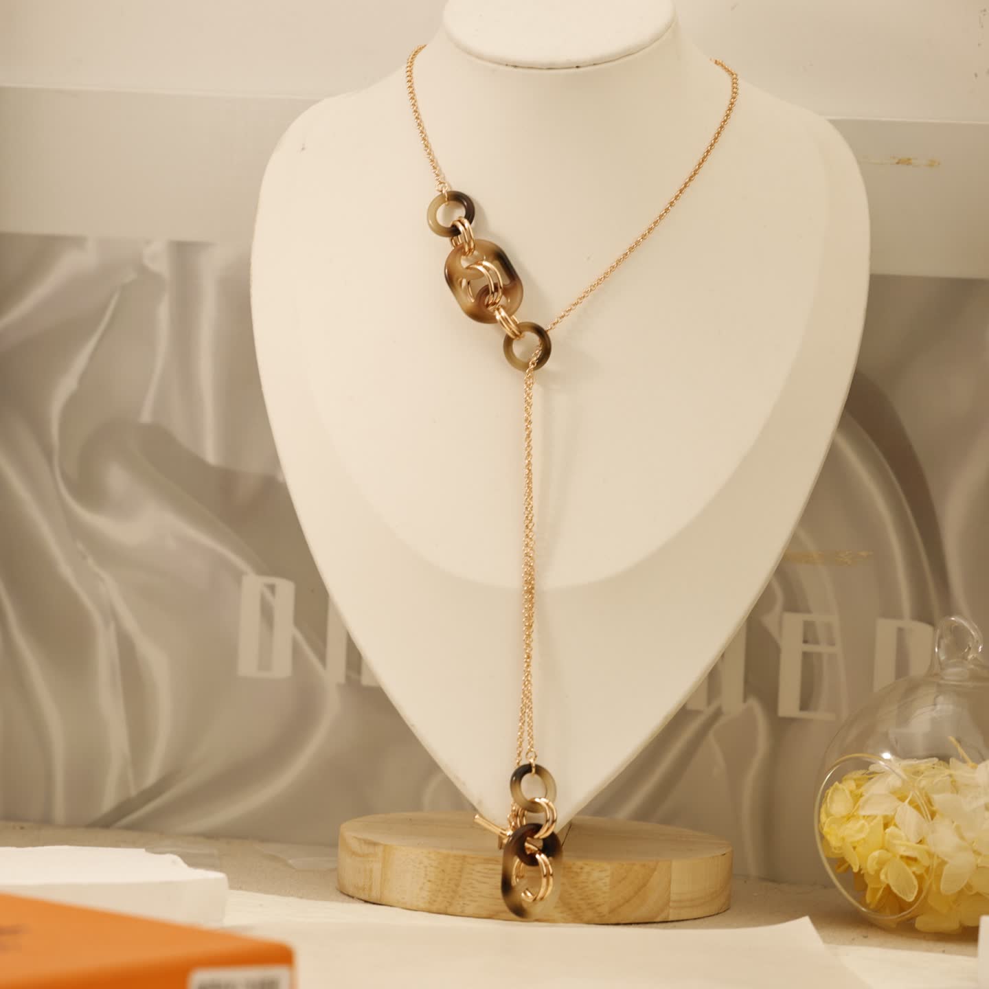 Hermes Hermès Gold-Tone and Tortoiseshell Y-Necklace