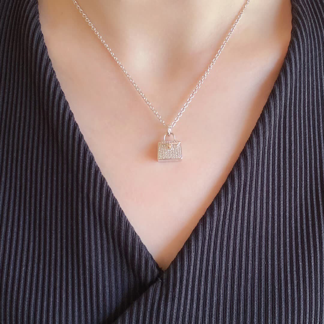 Hermes Gold Lock Pendant Necklace