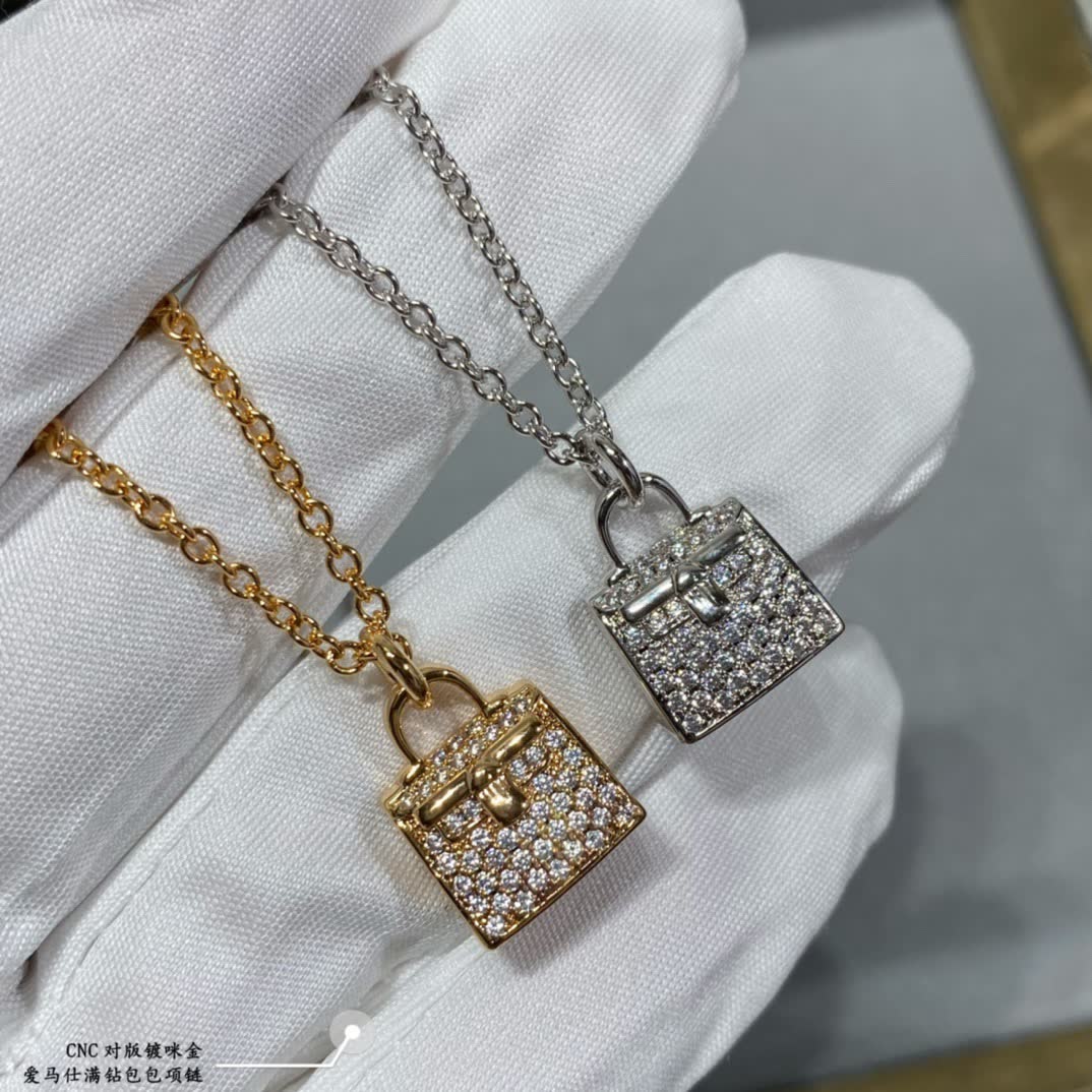 Hermes Gold Lock Pendant Necklace
